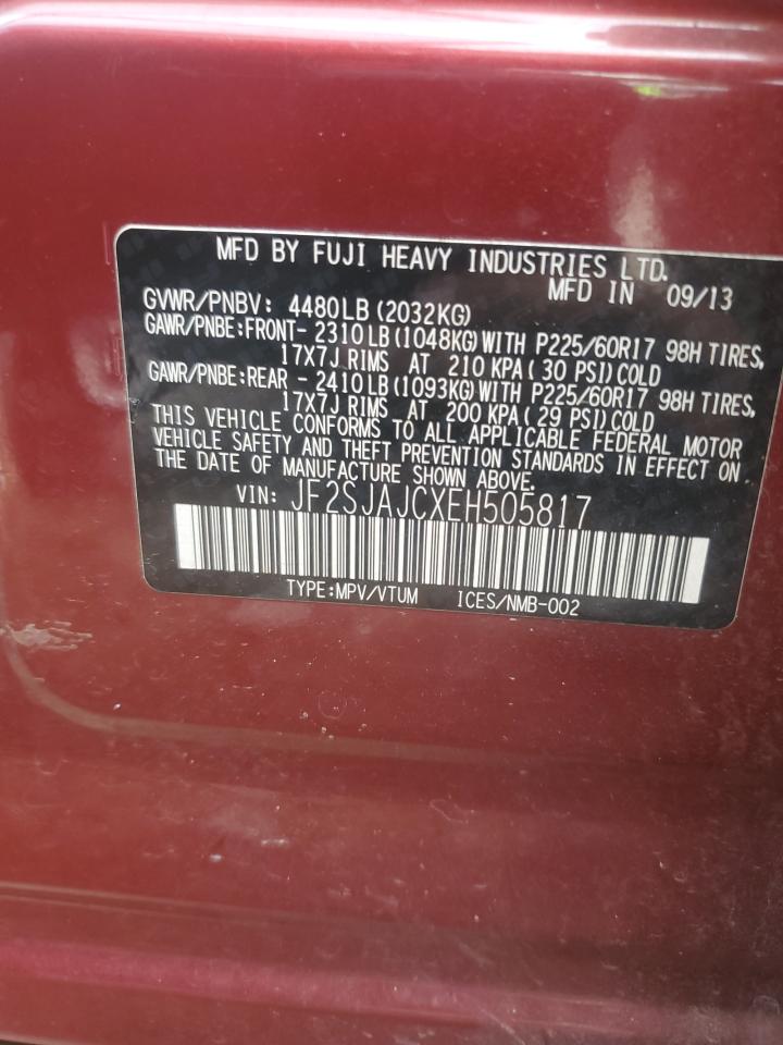 2014 Subaru Forester 2.5i Limited Red vin: JF2SJAJCXEH505817