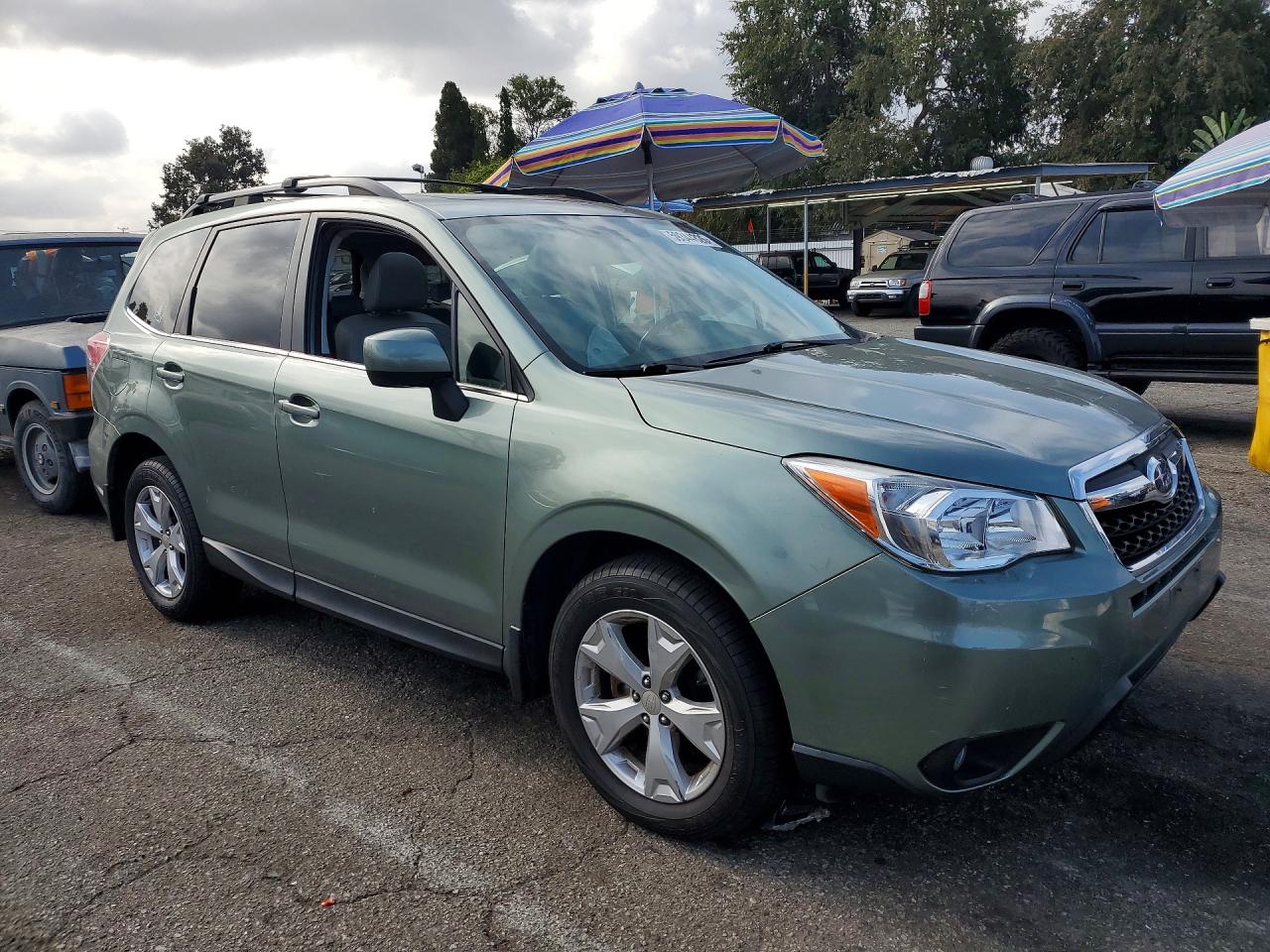 2015 Subaru Forester Green vin: JF2SJAKC1FH448519
