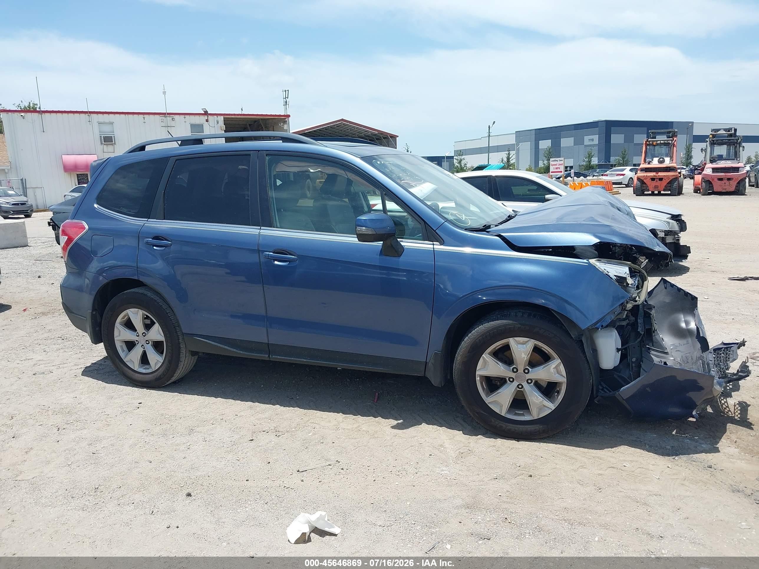 2014 Subaru Forester 2.5i Touring Blue vin: JF2SJAMC0EH426636