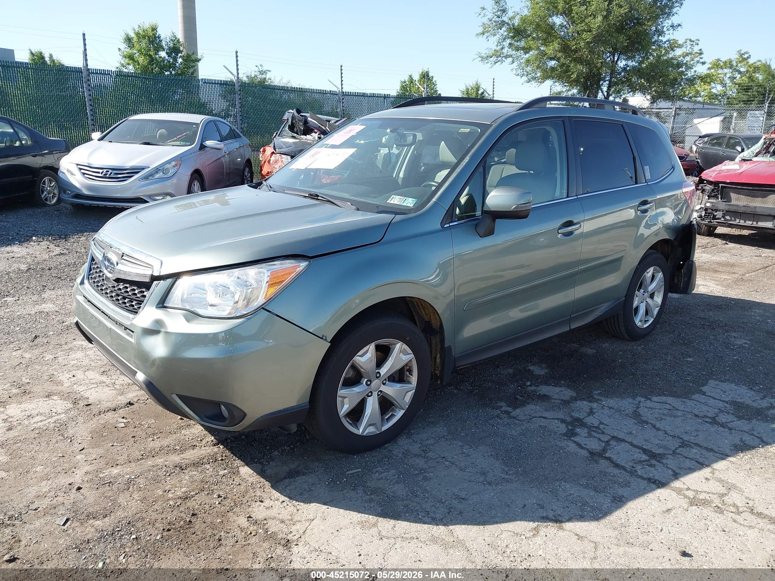 2014 Subaru Forester 2.5i Touring Green vin: JF2SJAMC0EH493222