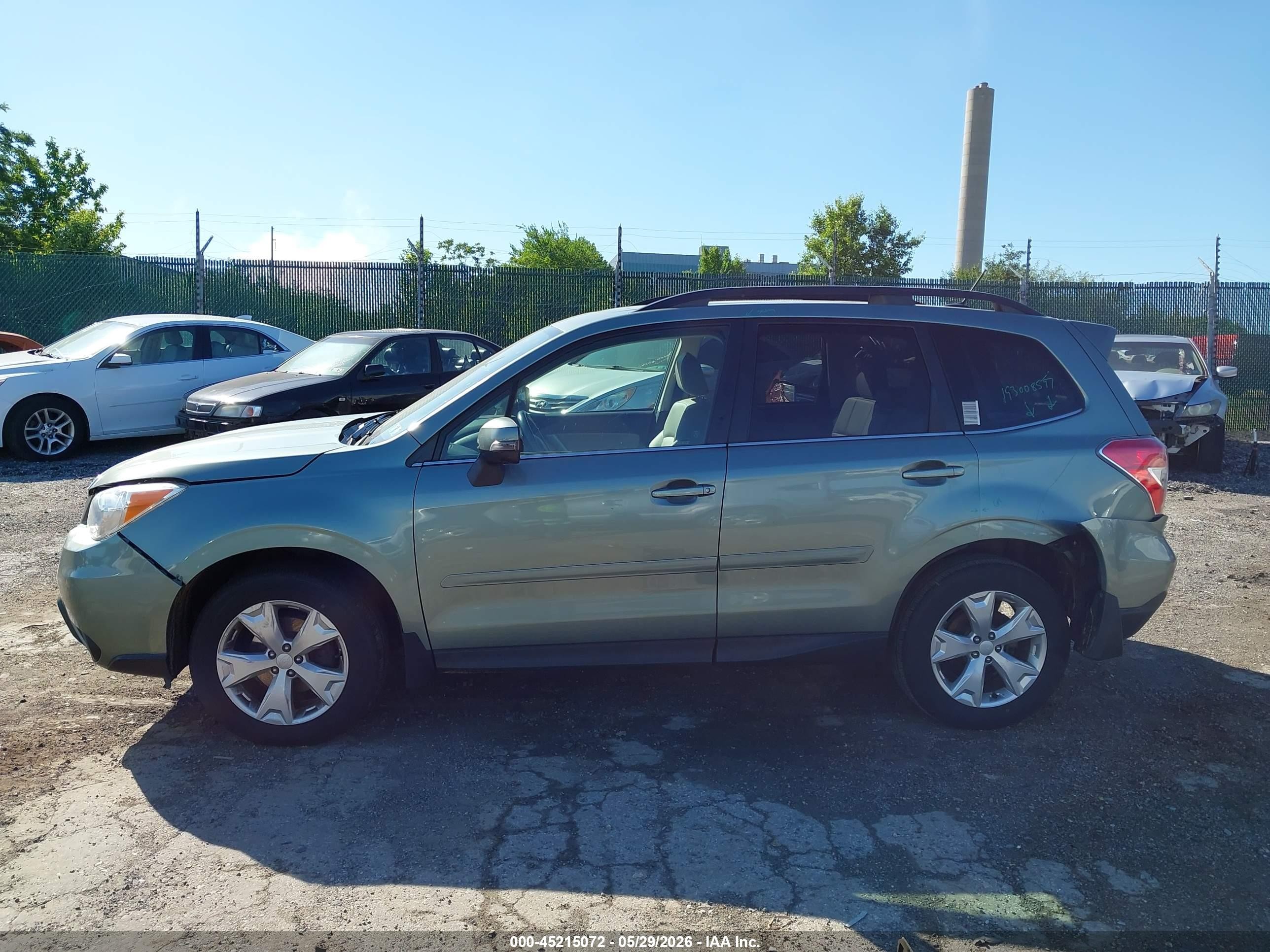2014 Subaru Forester 2.5i Touring Green vin: JF2SJAMC0EH493222