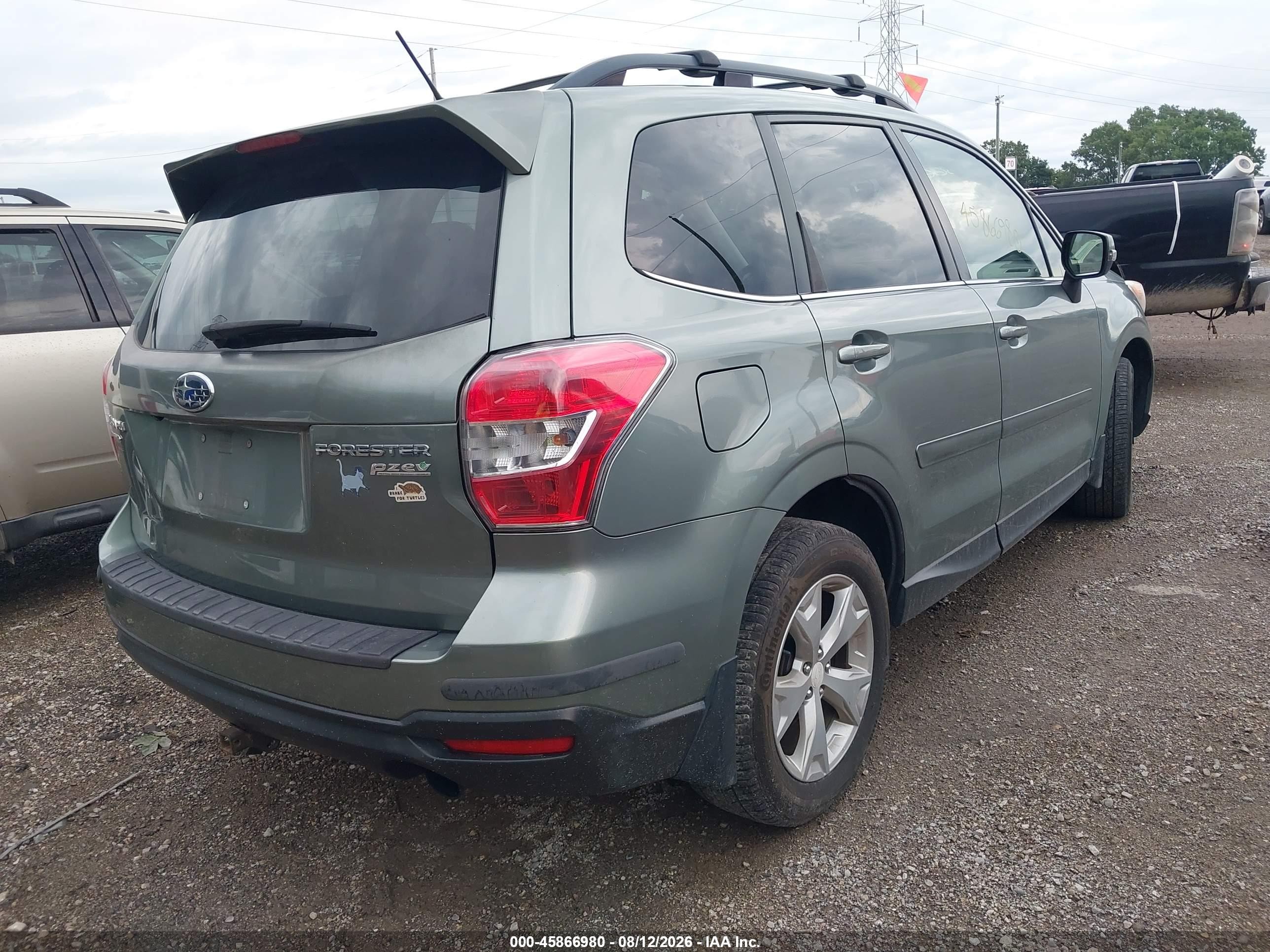 2014 Subaru Forester 2.5i Touring Green vin: JF2SJAMC0EH499733