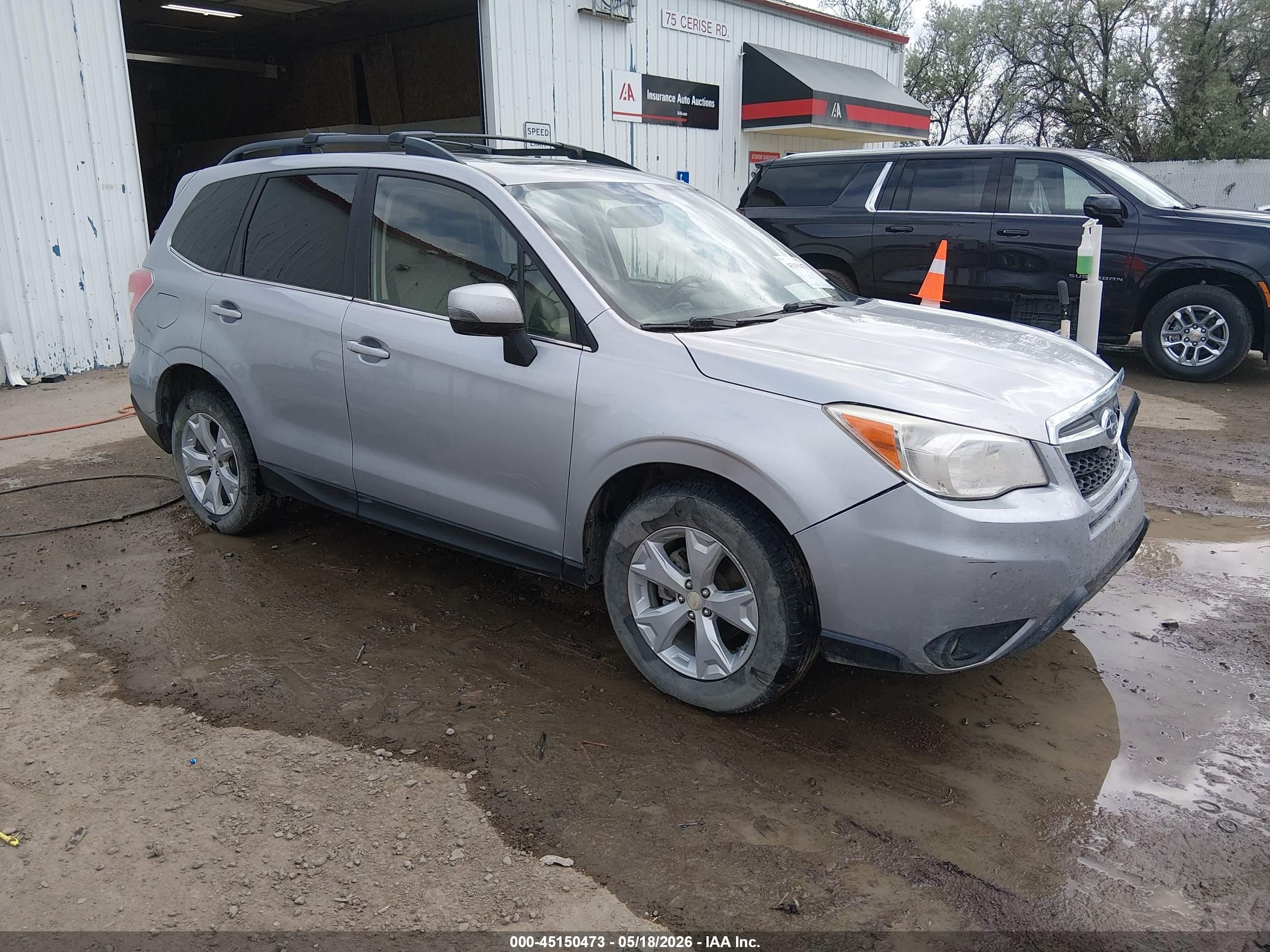 2014 Subaru Forester 2.5i Touring Silver vin: JF2SJAMC0EH518944