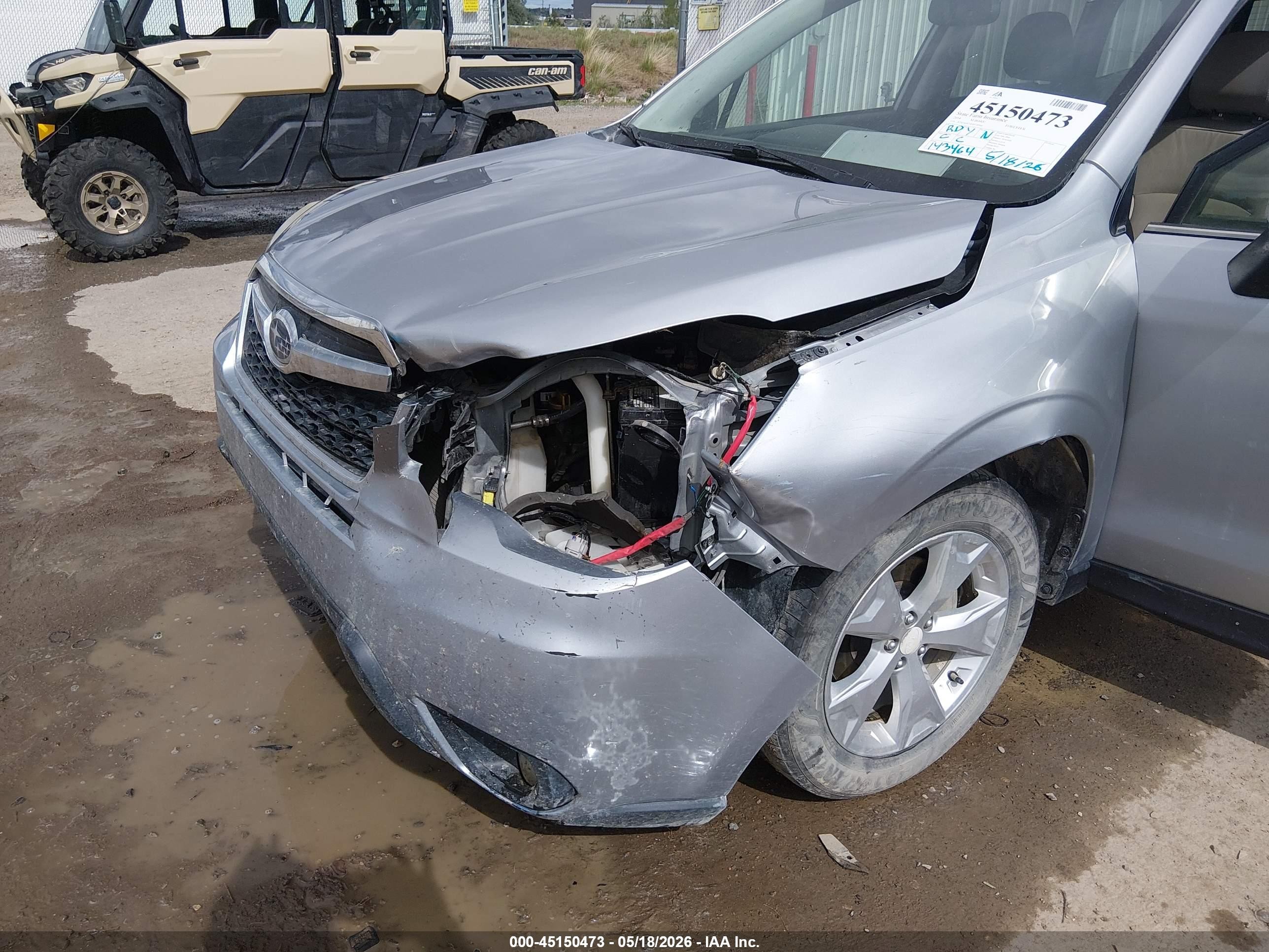 2014 Subaru Forester 2.5i Touring Silver vin: JF2SJAMC0EH518944