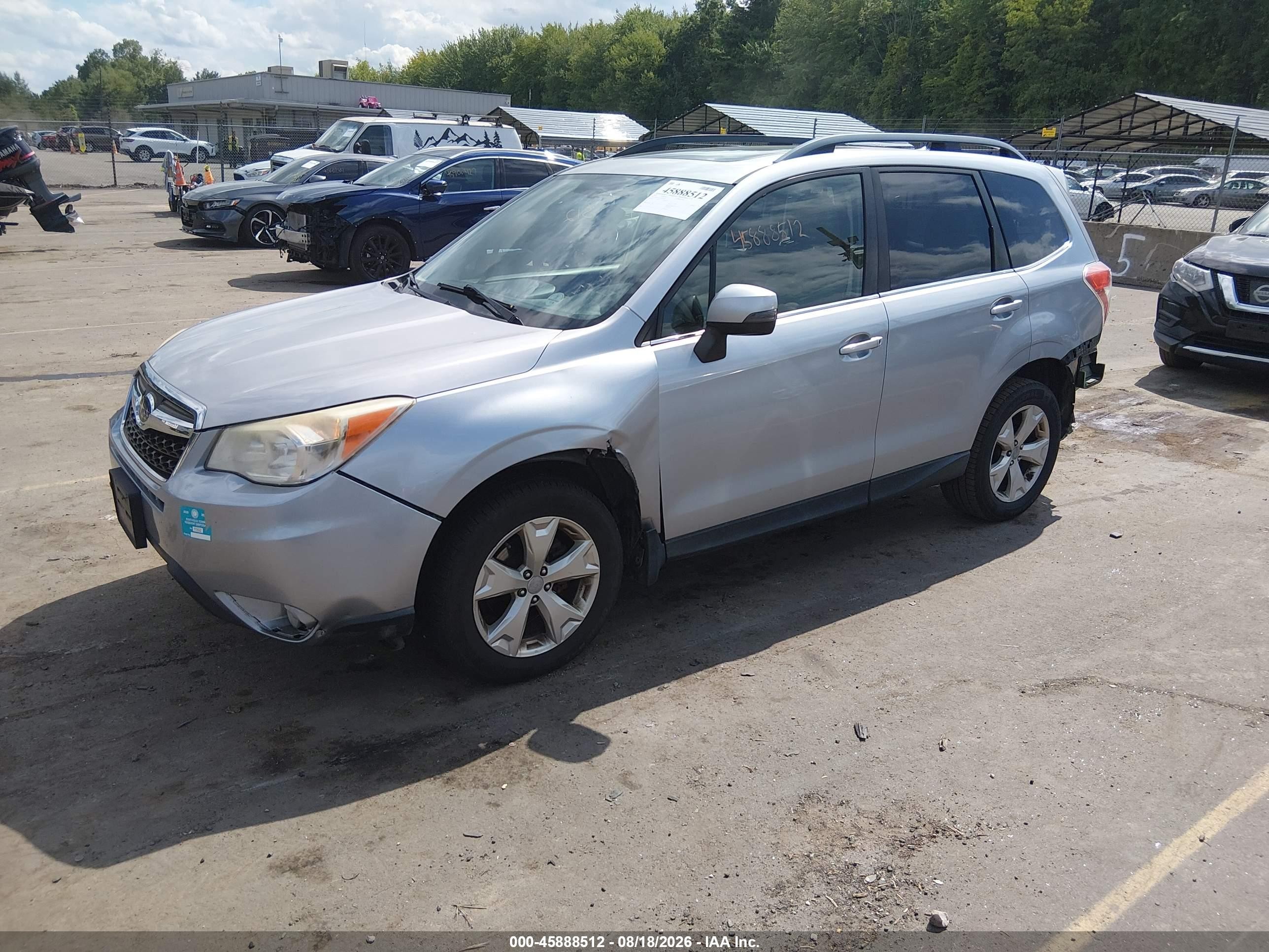 2014 Subaru Forester 2.5i Touring Silver vin: JF2SJAMC1EH474467
