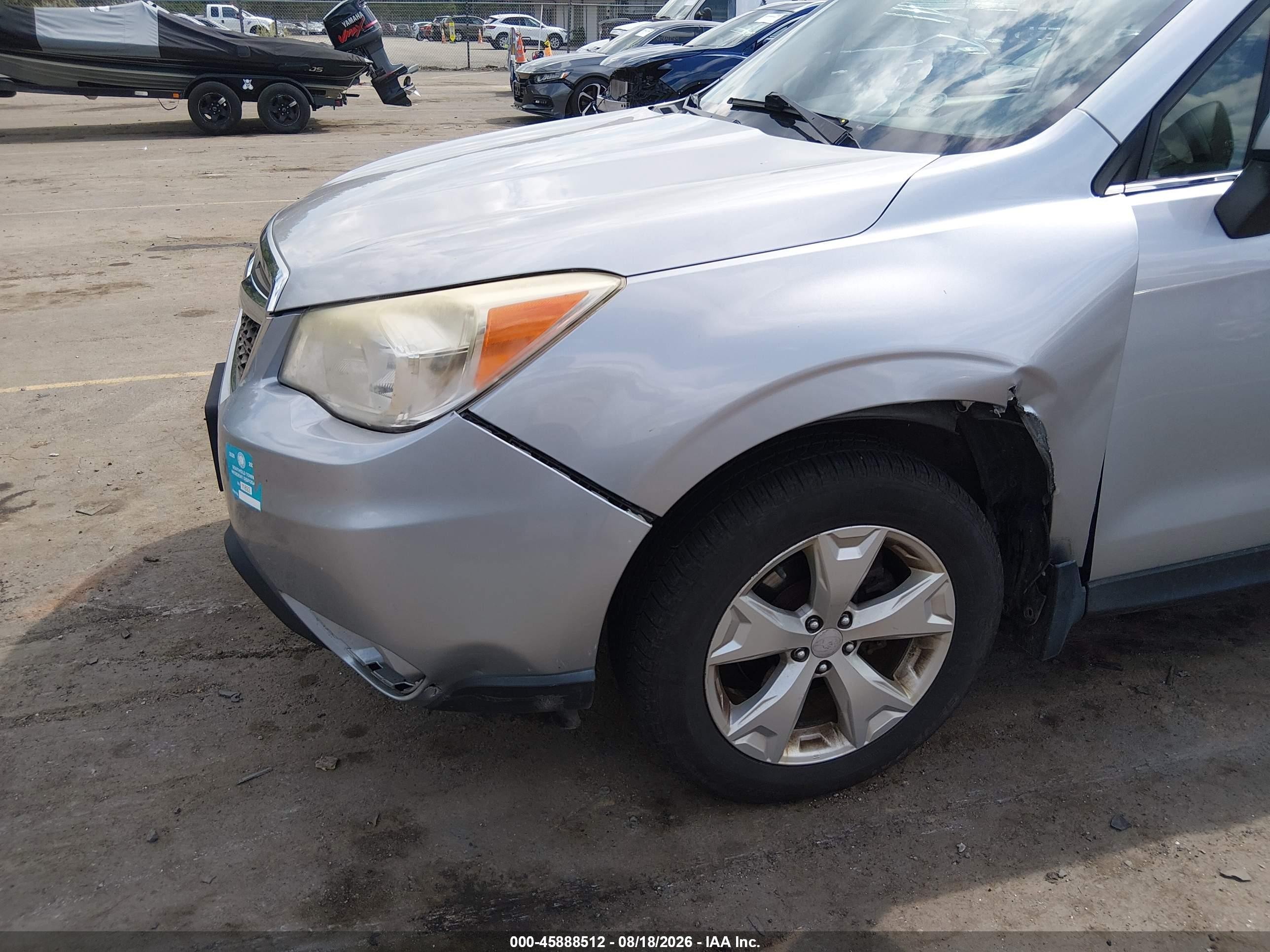 2014 Subaru Forester 2.5i Touring Silver vin: JF2SJAMC1EH474467