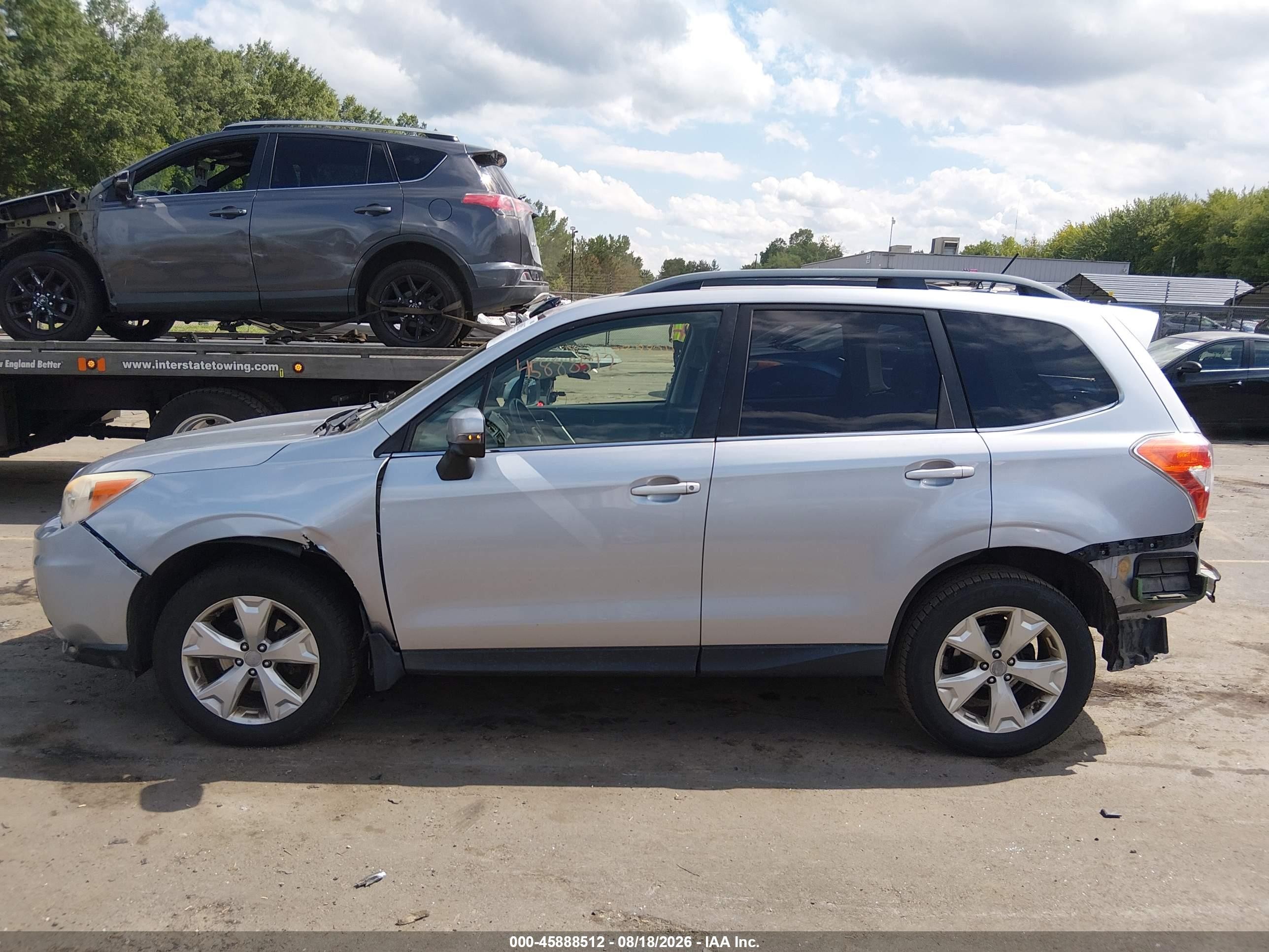 2014 Subaru Forester 2.5i Touring Silver vin: JF2SJAMC1EH474467