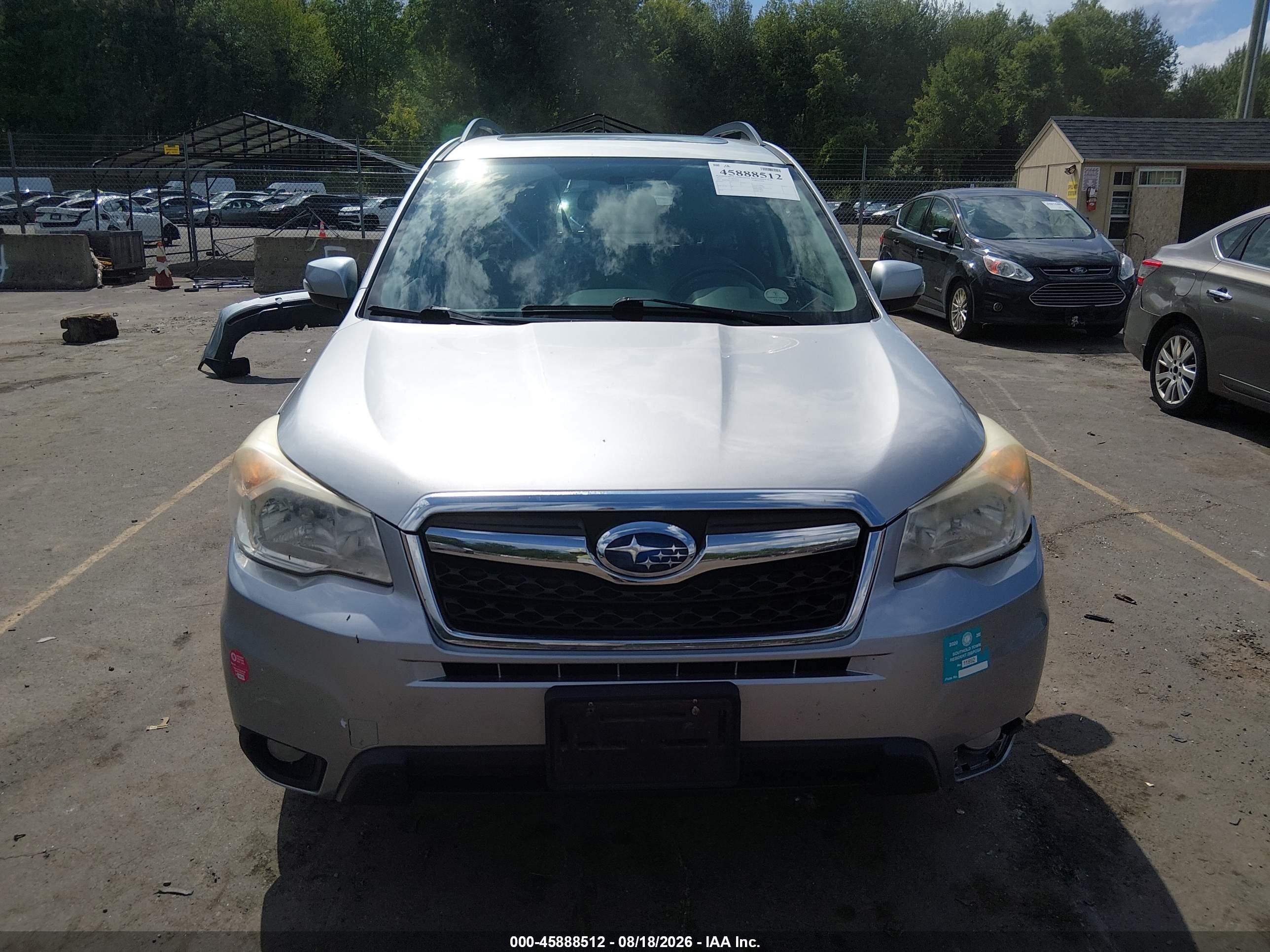 2014 Subaru Forester 2.5i Touring Silver vin: JF2SJAMC1EH474467