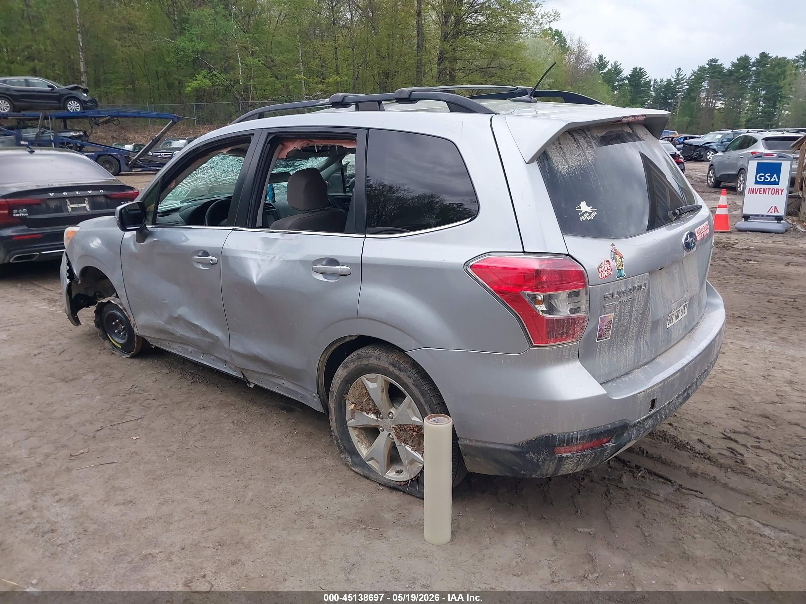 2014 Subaru Forester 2.5i Touring Gray vin: JF2SJAMC2EH476888