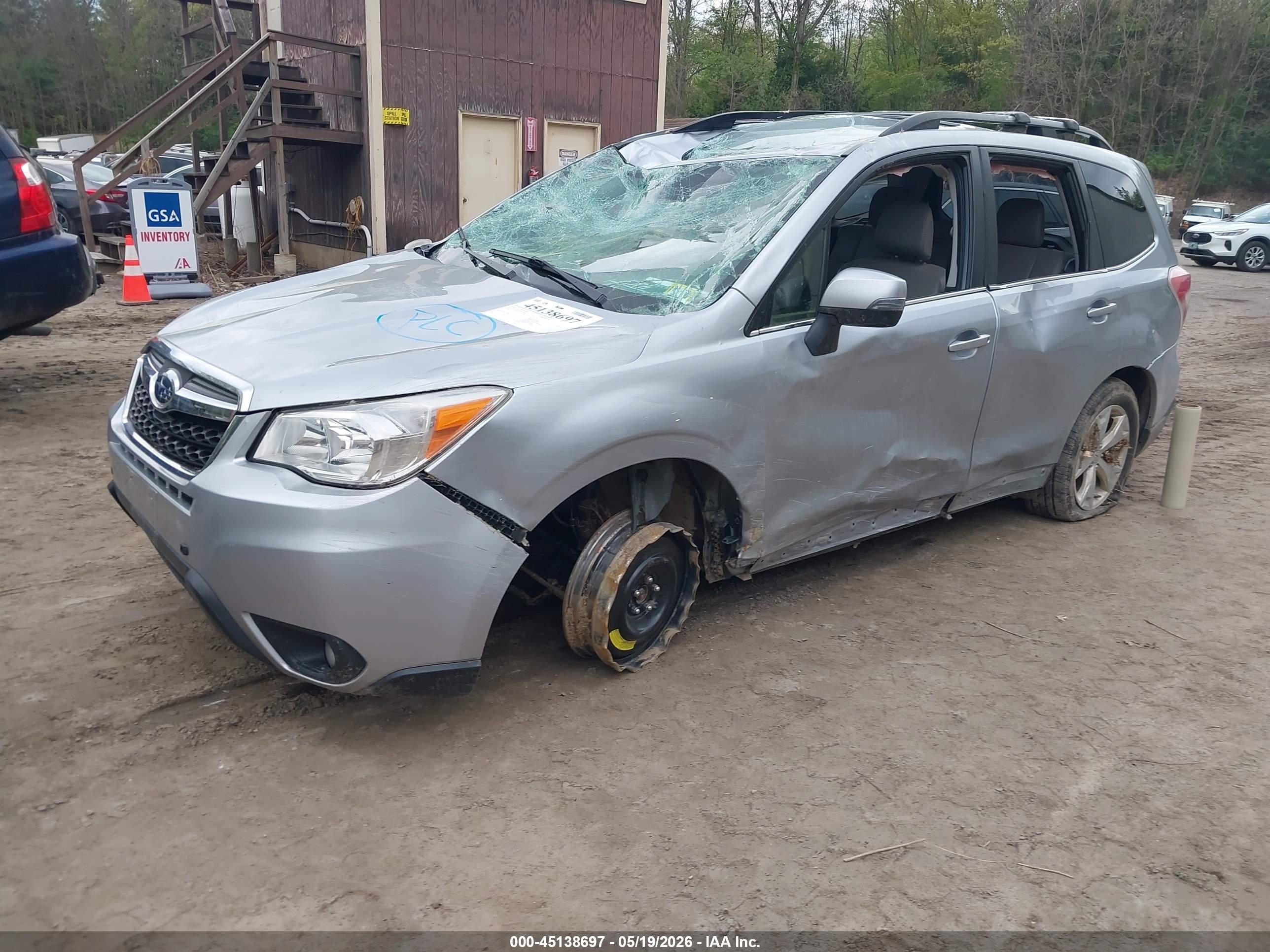 2014 Subaru Forester 2.5i Touring Gray vin: JF2SJAMC2EH476888