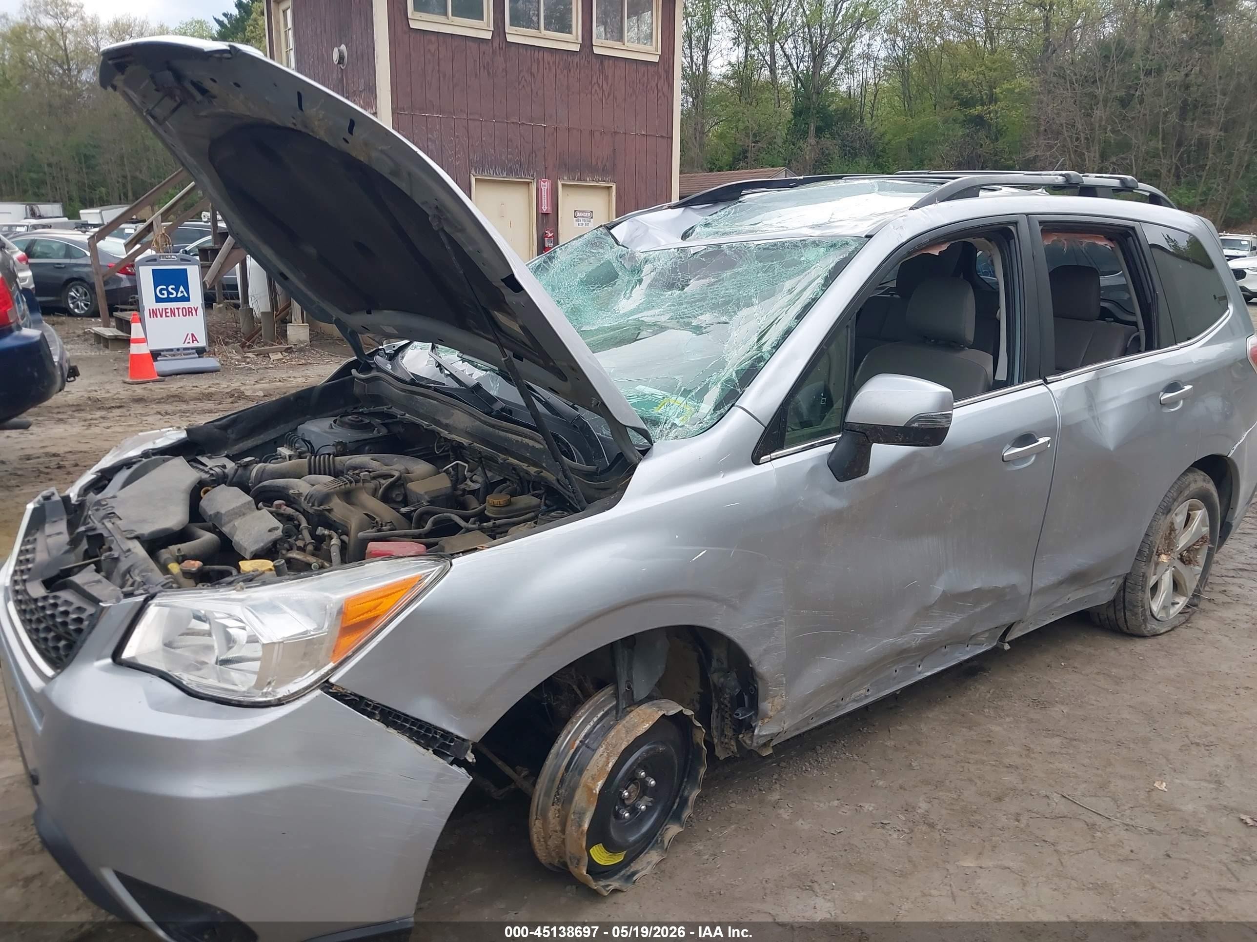 2014 Subaru Forester 2.5i Touring Gray vin: JF2SJAMC2EH476888