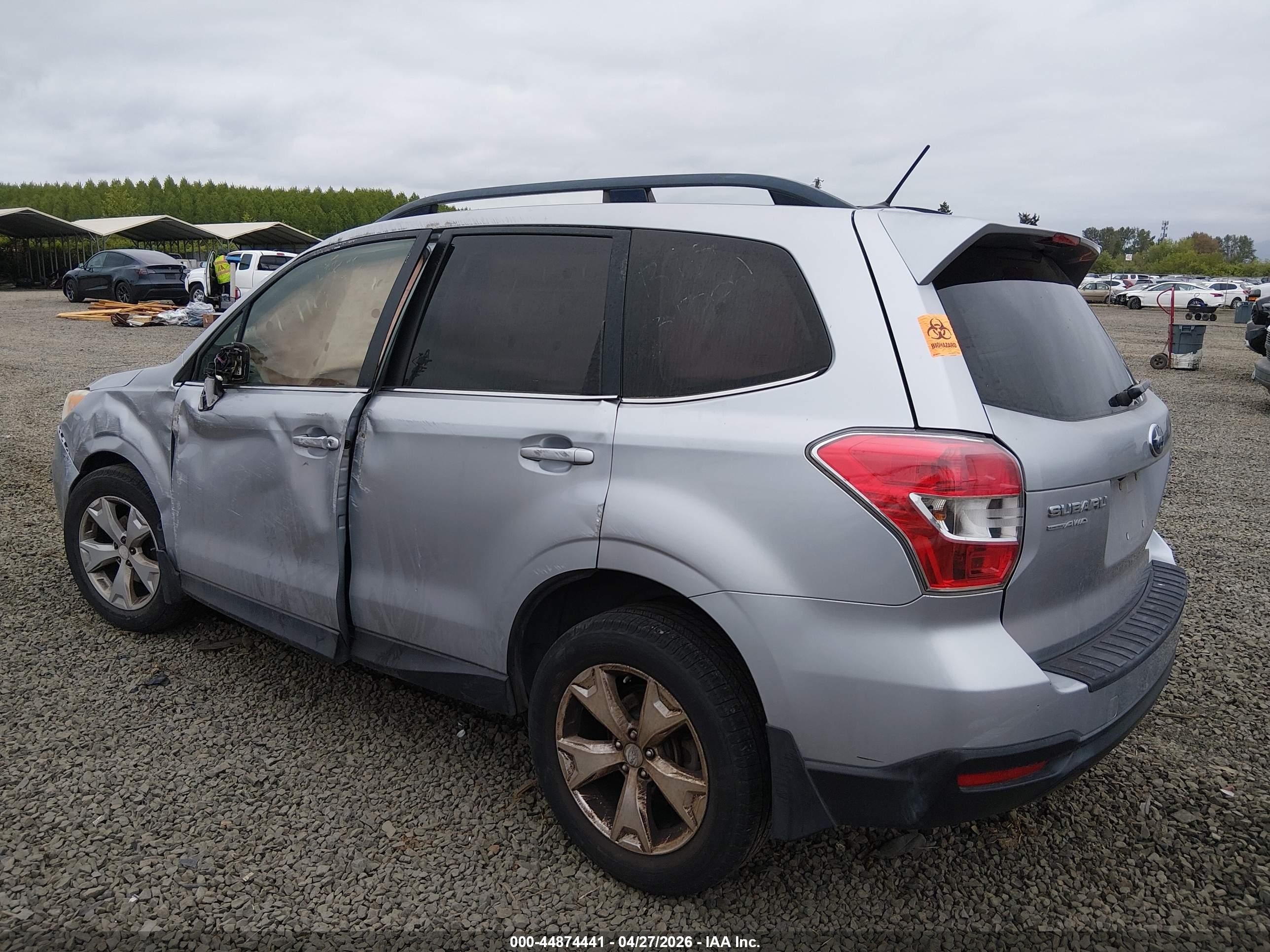 2014 Subaru Forester 2.5i Touring Silver vin: JF2SJAMC3EH499189