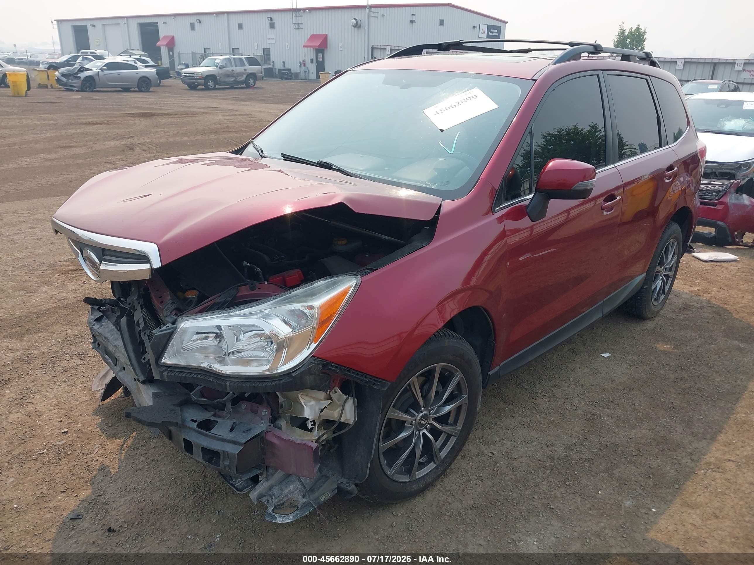 2014 Subaru Forester 2.5i Touring Burgundy vin: JF2SJAMC5EH485410