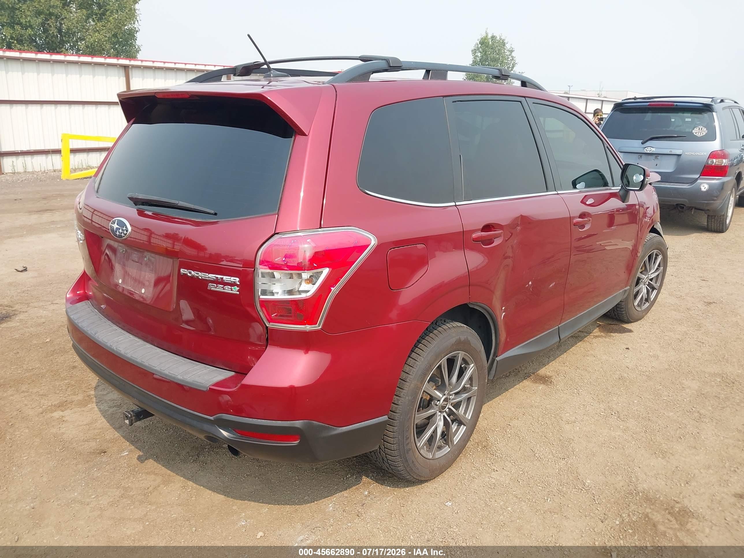 2014 Subaru Forester 2.5i Touring Burgundy vin: JF2SJAMC5EH485410