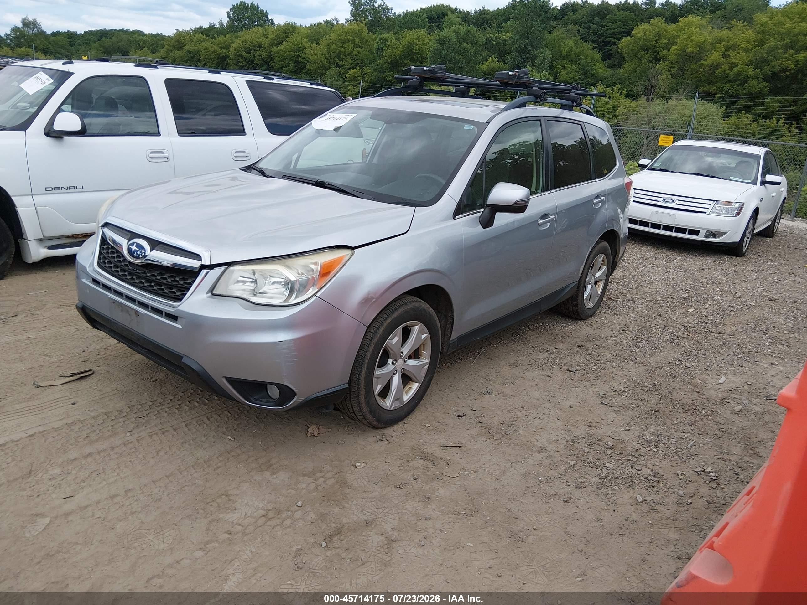 2014 Subaru Forester 2.5i Touring Silver vin: JF2SJAMC5EH532337