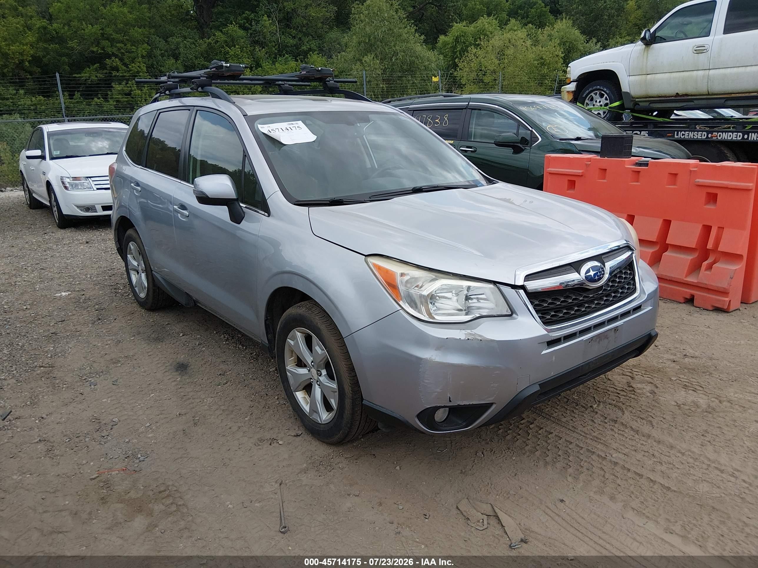 2014 Subaru Forester 2.5i Touring Silver vin: JF2SJAMC5EH532337