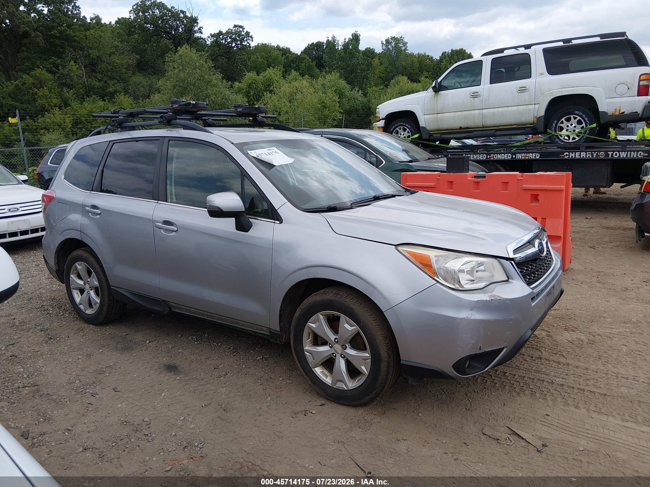 2014 Subaru Forester 2.5i Touring Silver vin: JF2SJAMC5EH532337