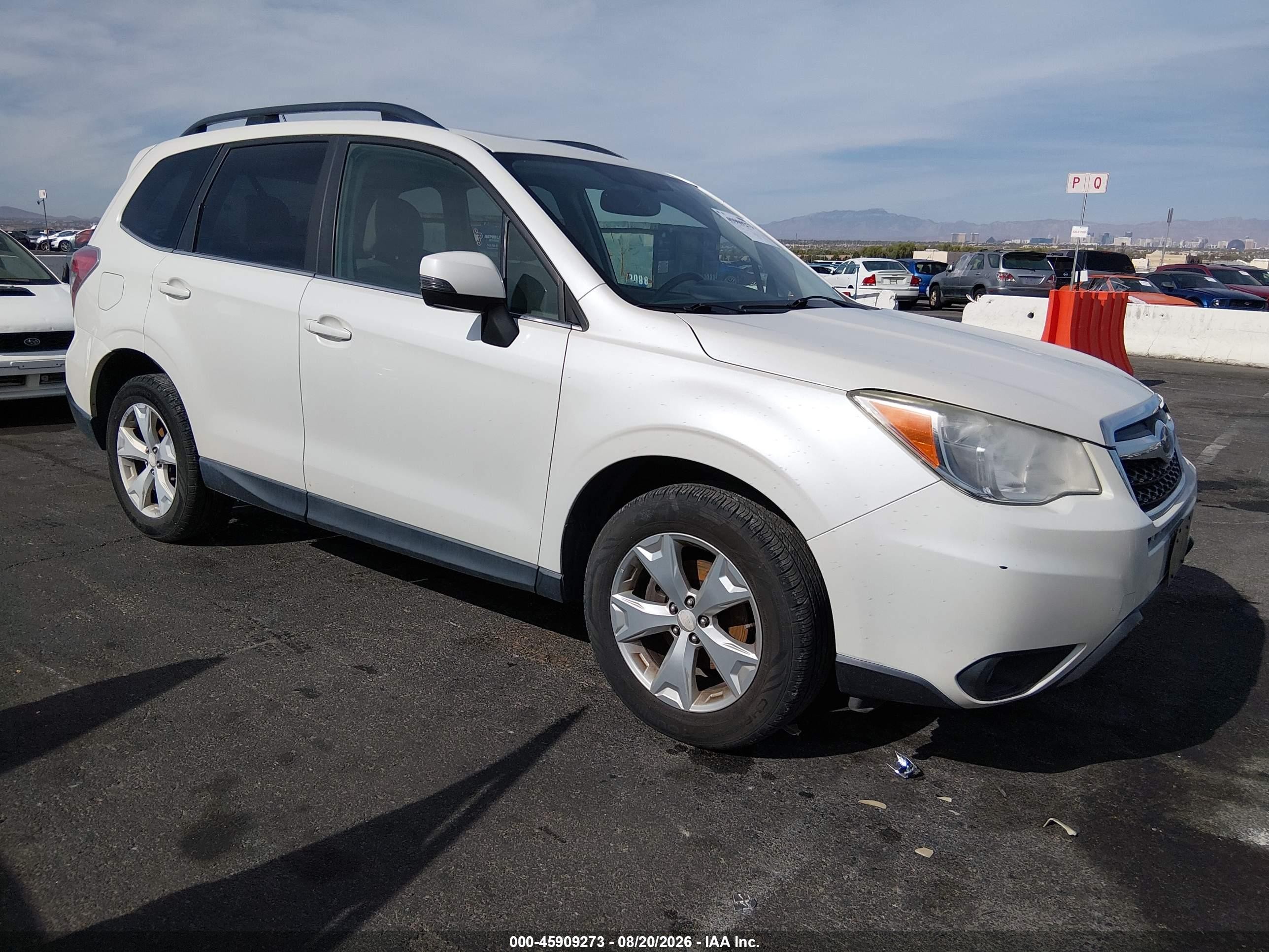 2014 Subaru Forester 2.5i Touring White vin: JF2SJAMC6EH435308