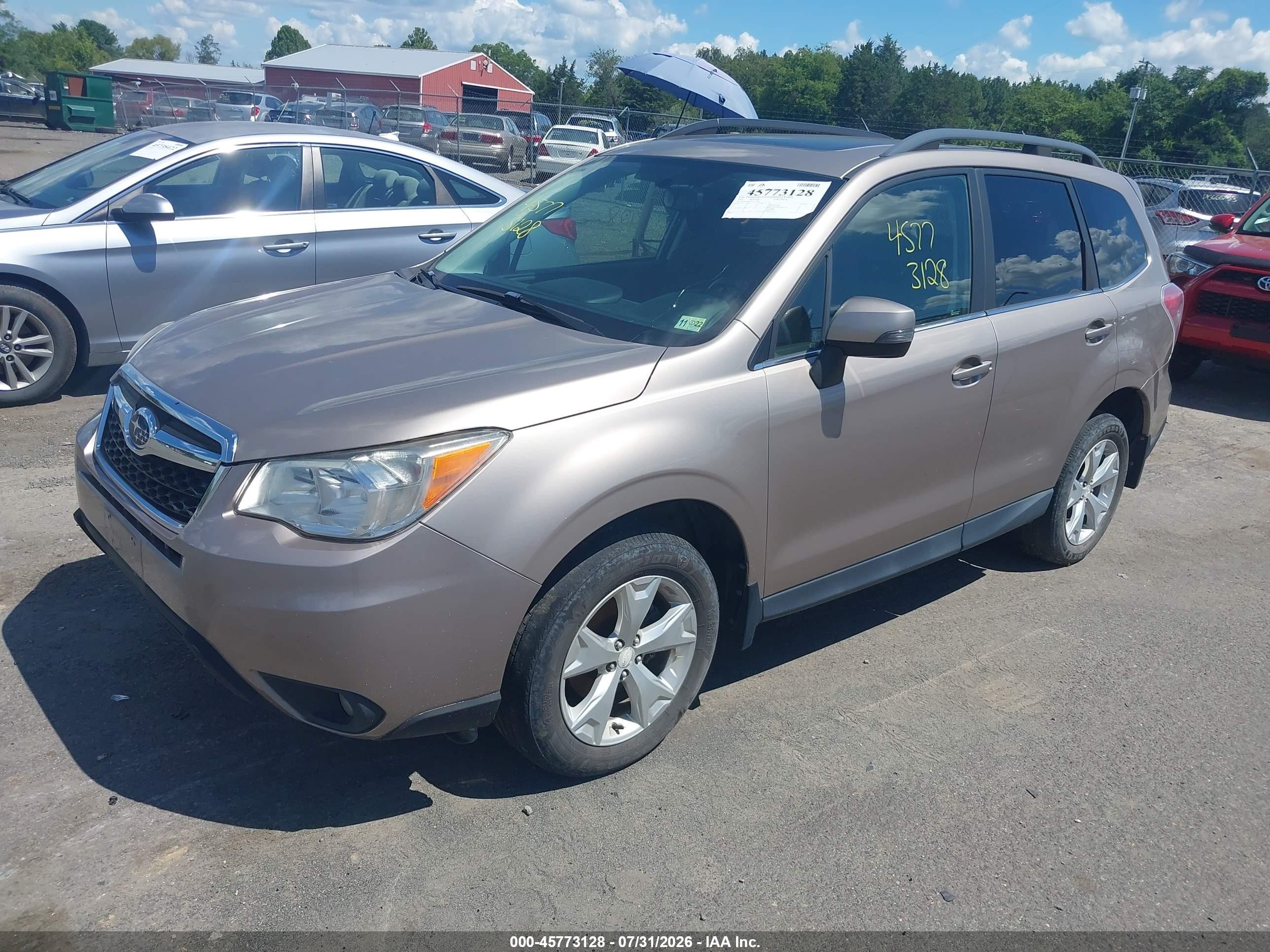 2014 Subaru Forester 2.5i Touring Champagne vin: JF2SJAMC6EH513845