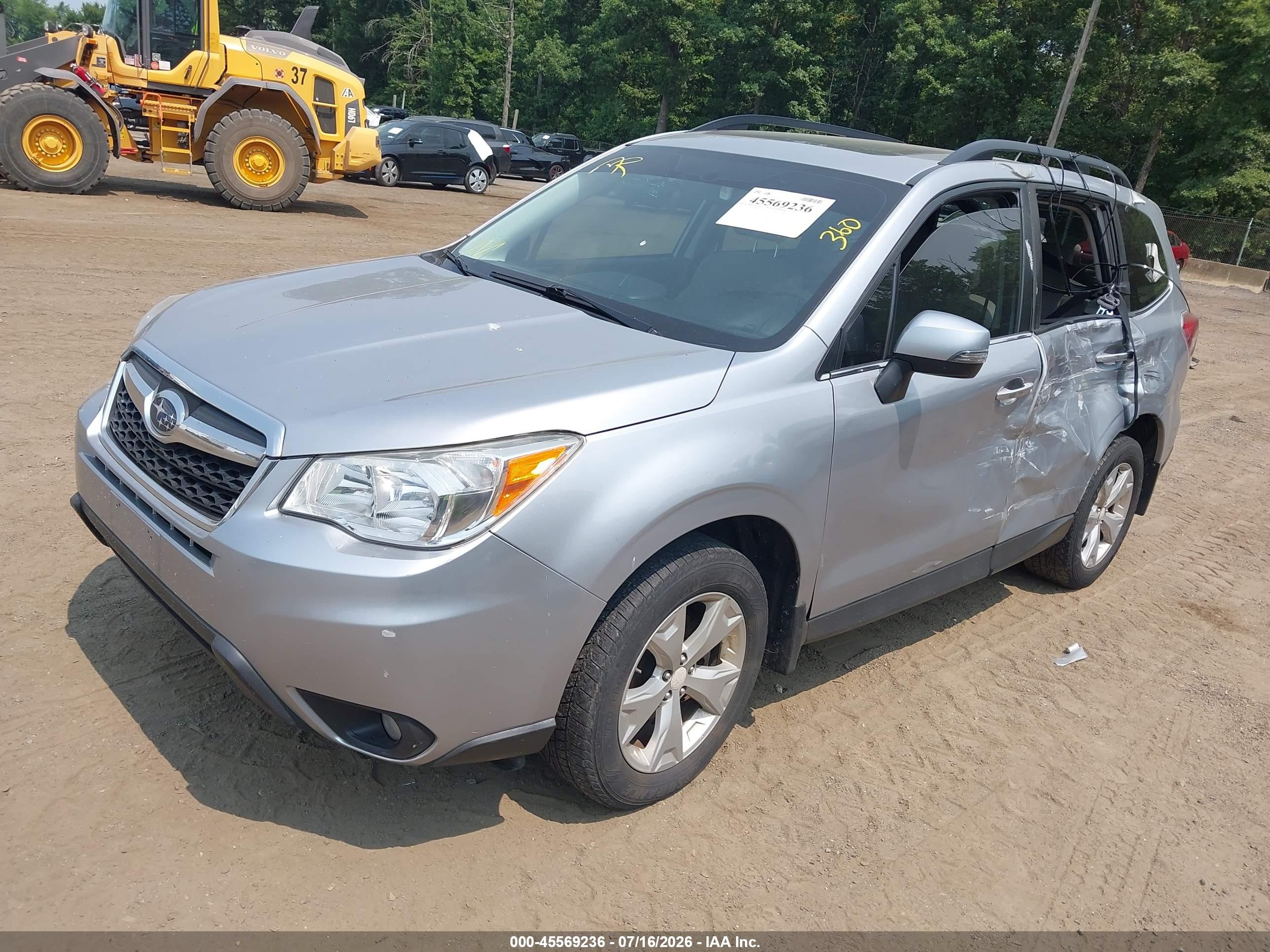 2014 Subaru Forester 2.5i Touring Silver vin: JF2SJAMCXEH514853