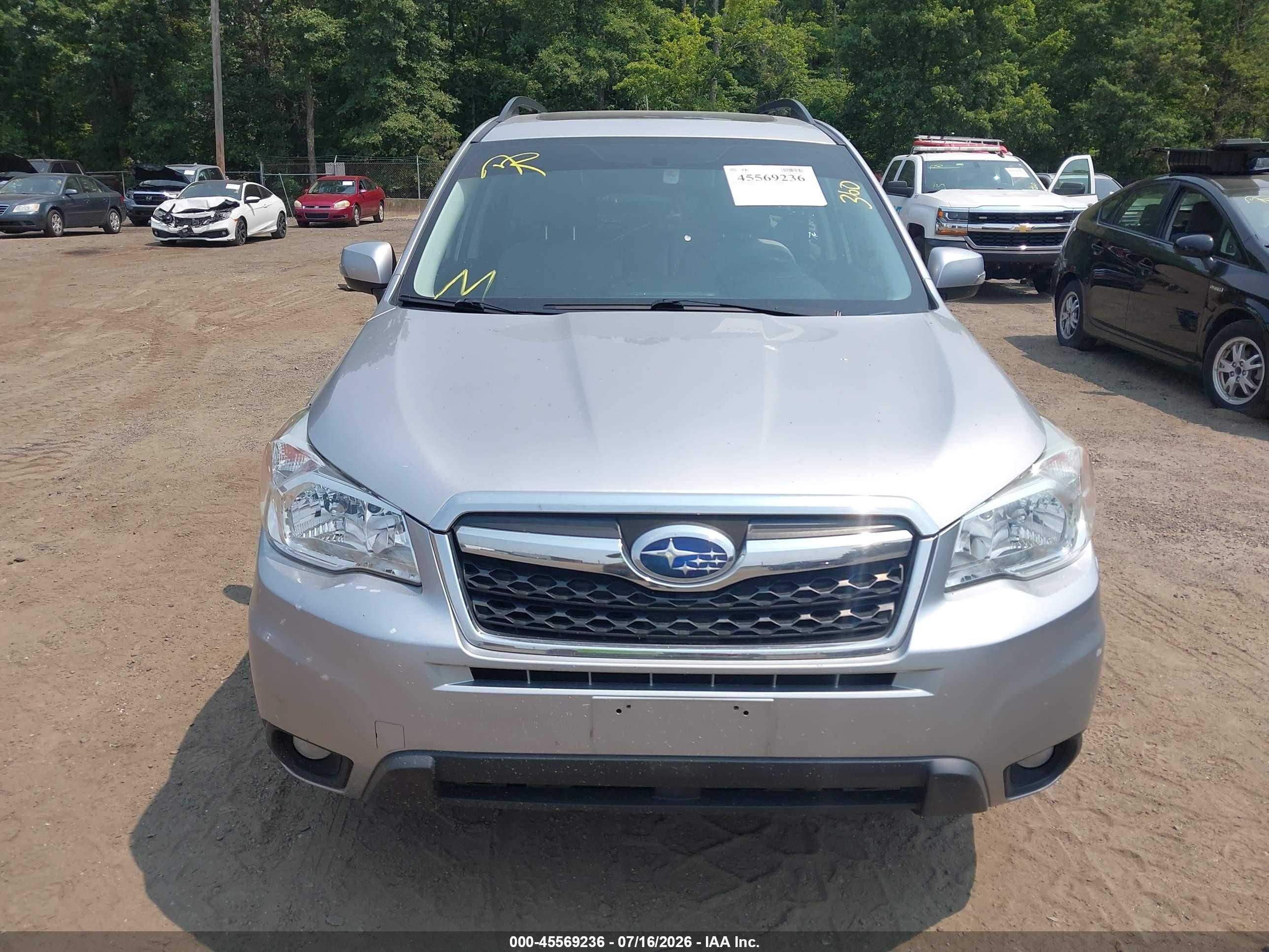 2014 Subaru Forester 2.5i Touring Silver vin: JF2SJAMCXEH514853
