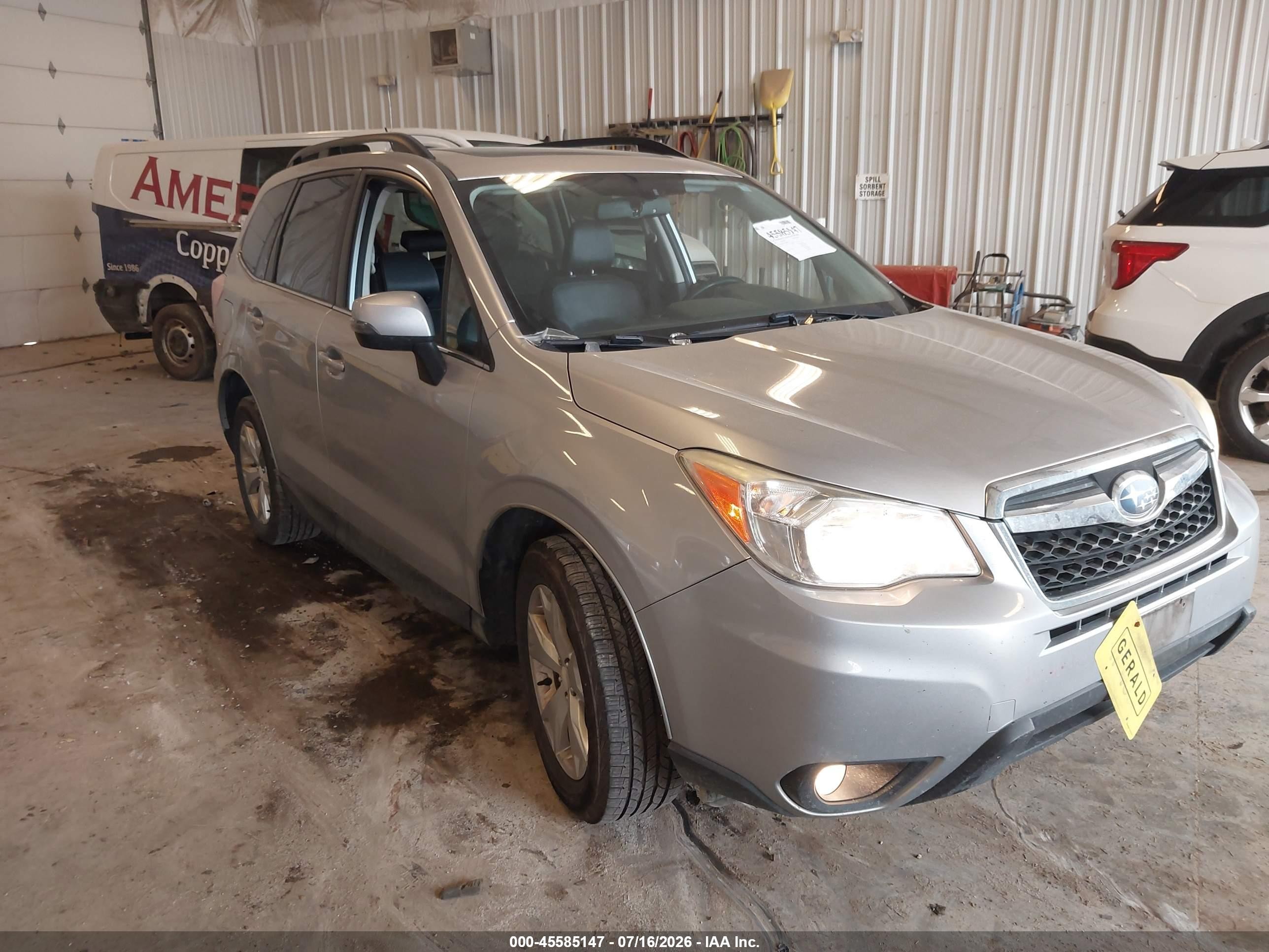 2014 Subaru Forester 2.5i Touring Серебряный vin: JF2SJAMCXEH540935