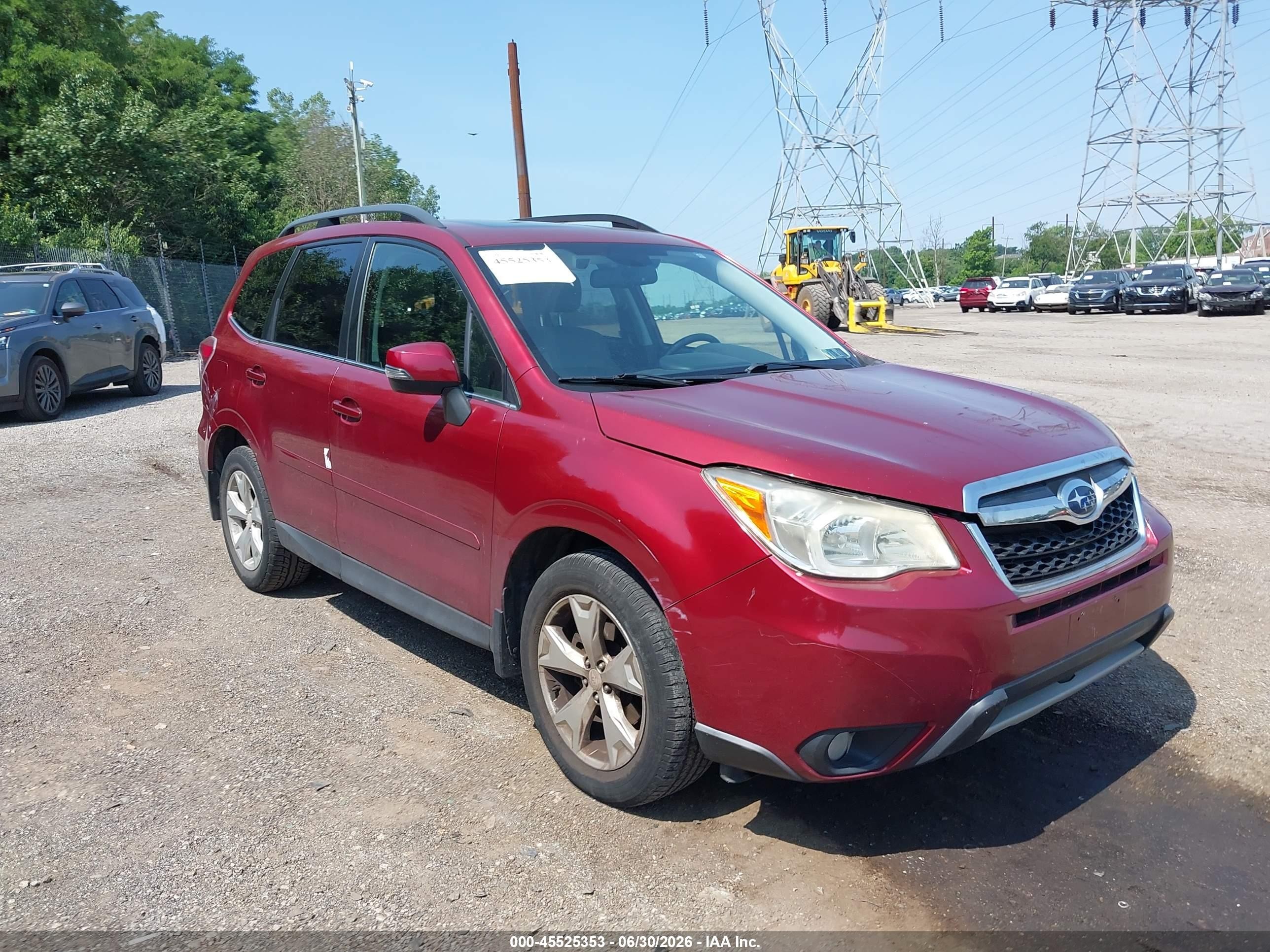 2014 Subaru Forester 2.5i Touring Burgundy vin: JF2SJAPC2EH403922