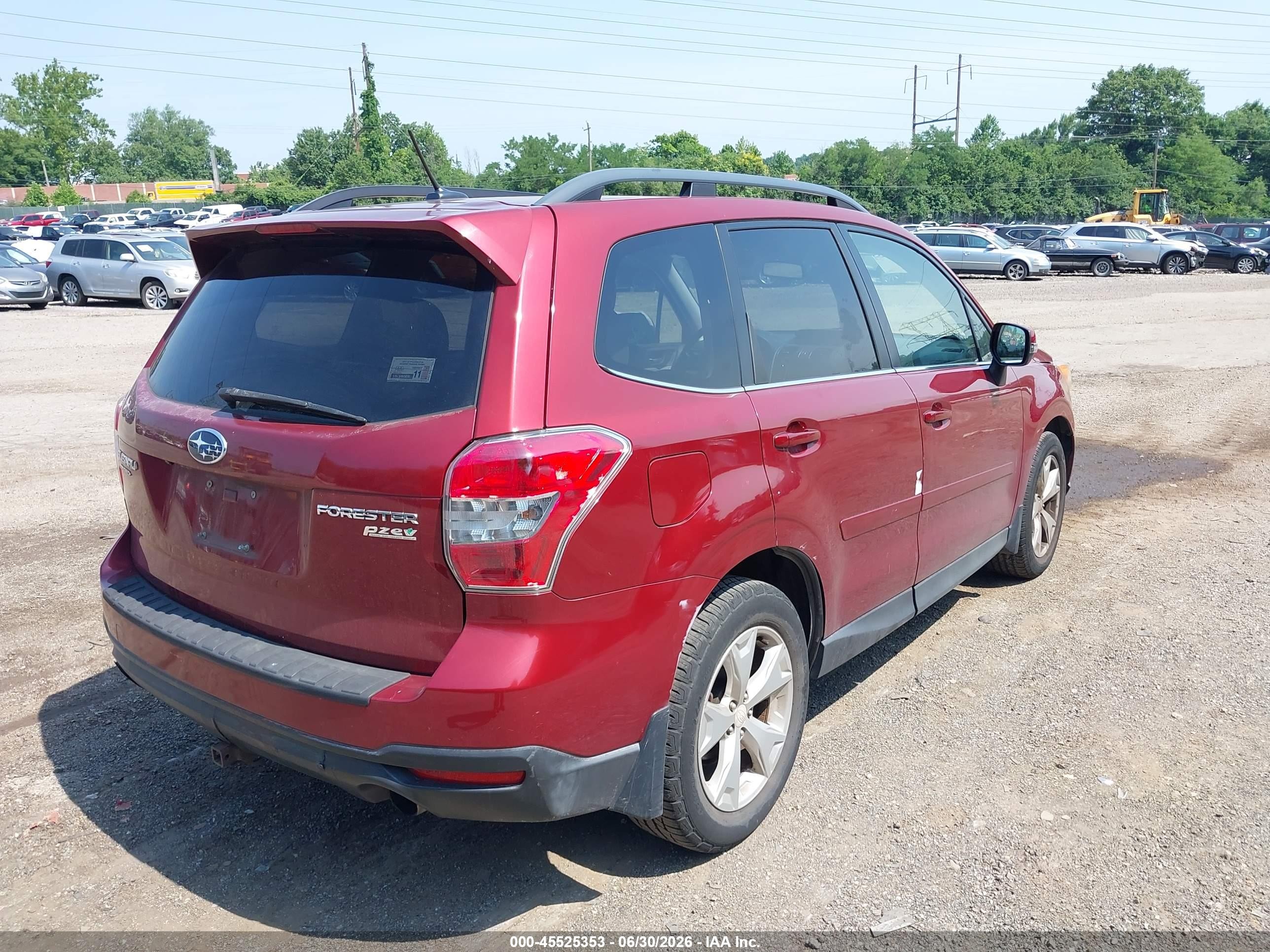 2014 Subaru Forester 2.5i Touring Burgundy vin: JF2SJAPC2EH403922