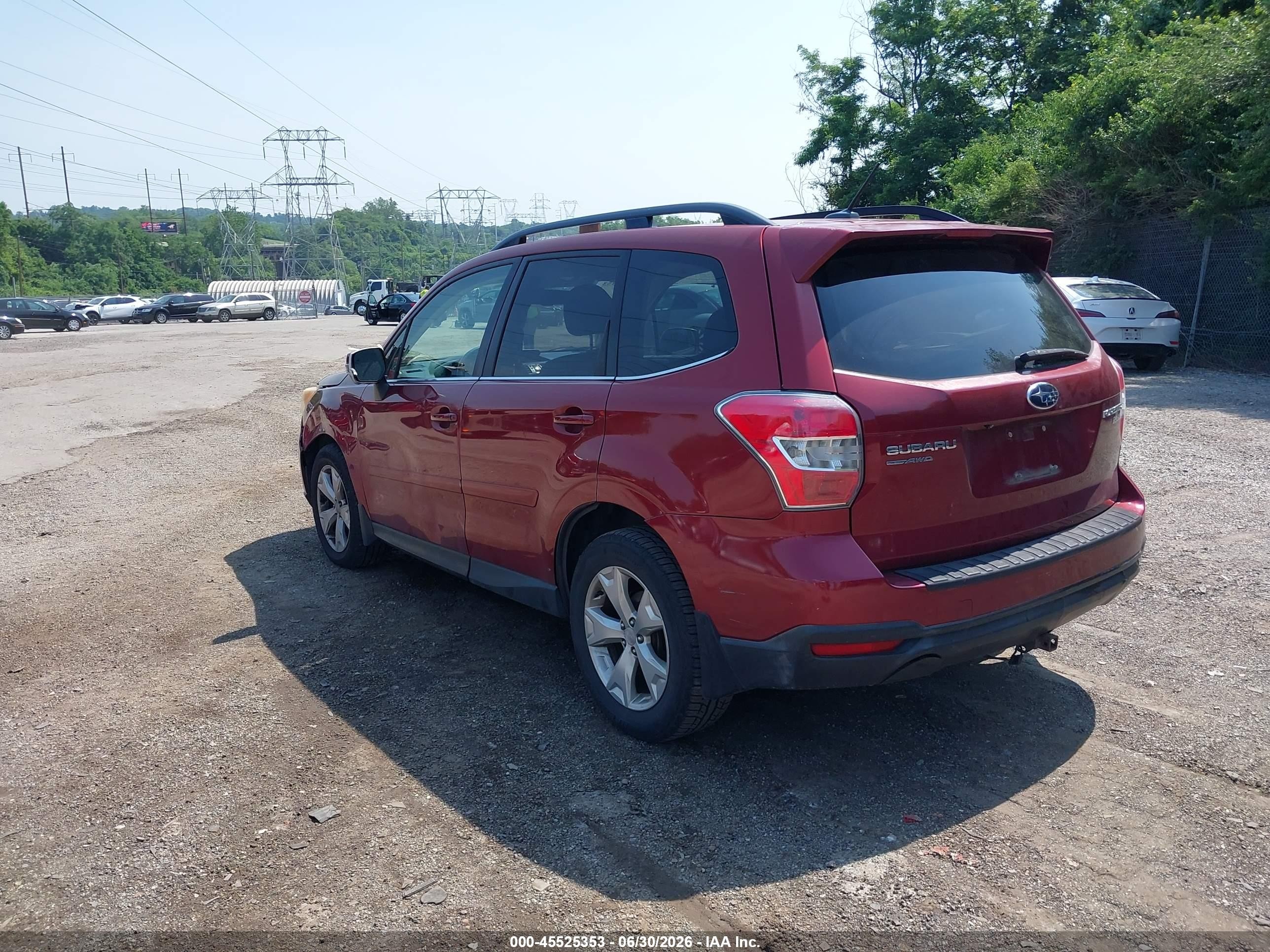 2014 Subaru Forester 2.5i Touring Burgundy vin: JF2SJAPC2EH403922