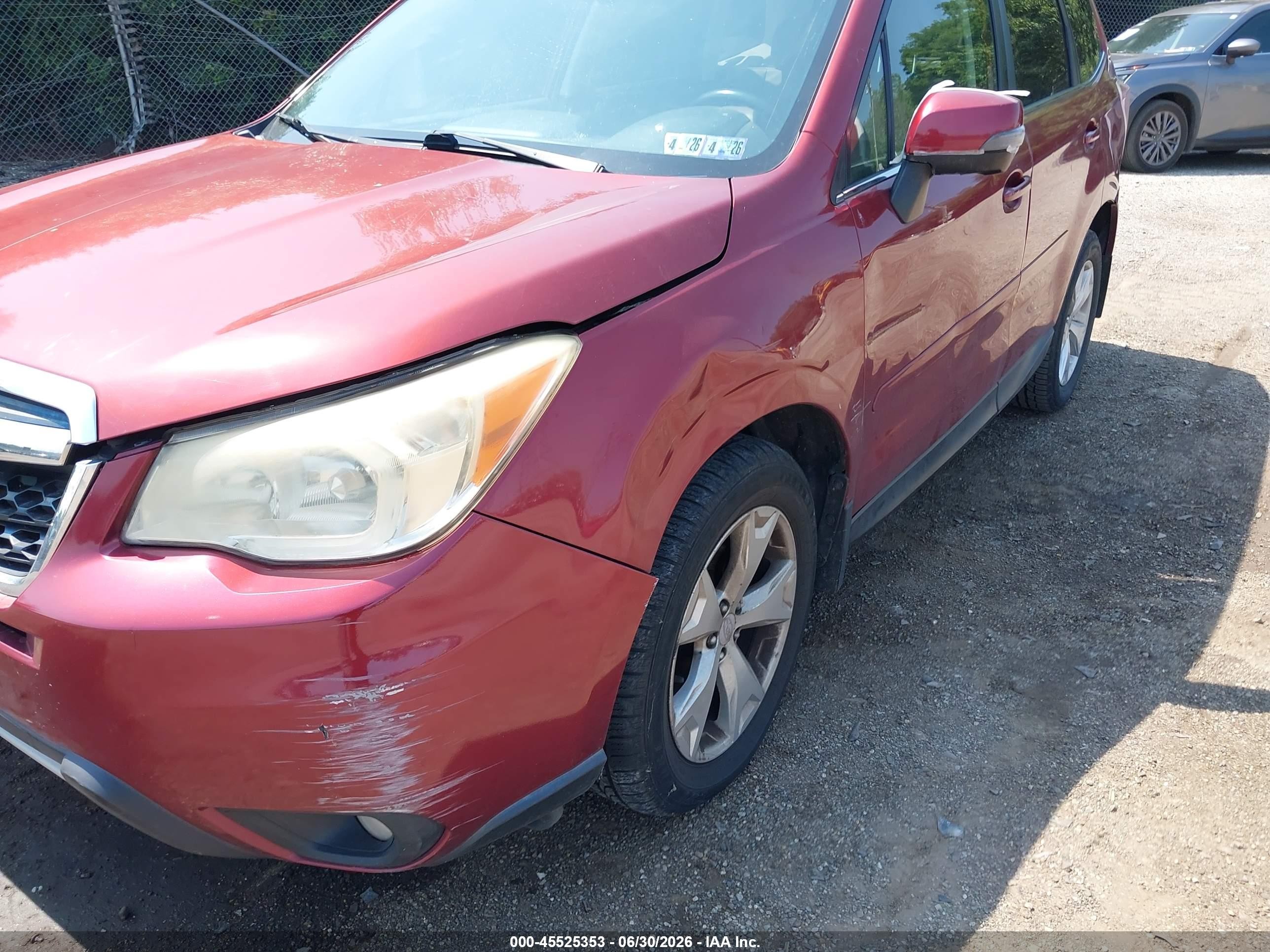 2014 Subaru Forester 2.5i Touring Burgundy vin: JF2SJAPC2EH403922
