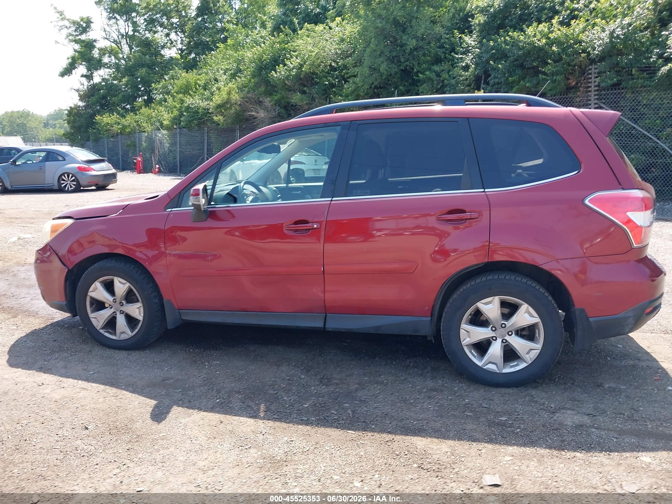 2014 Subaru Forester 2.5i Touring Burgundy vin: JF2SJAPC2EH403922