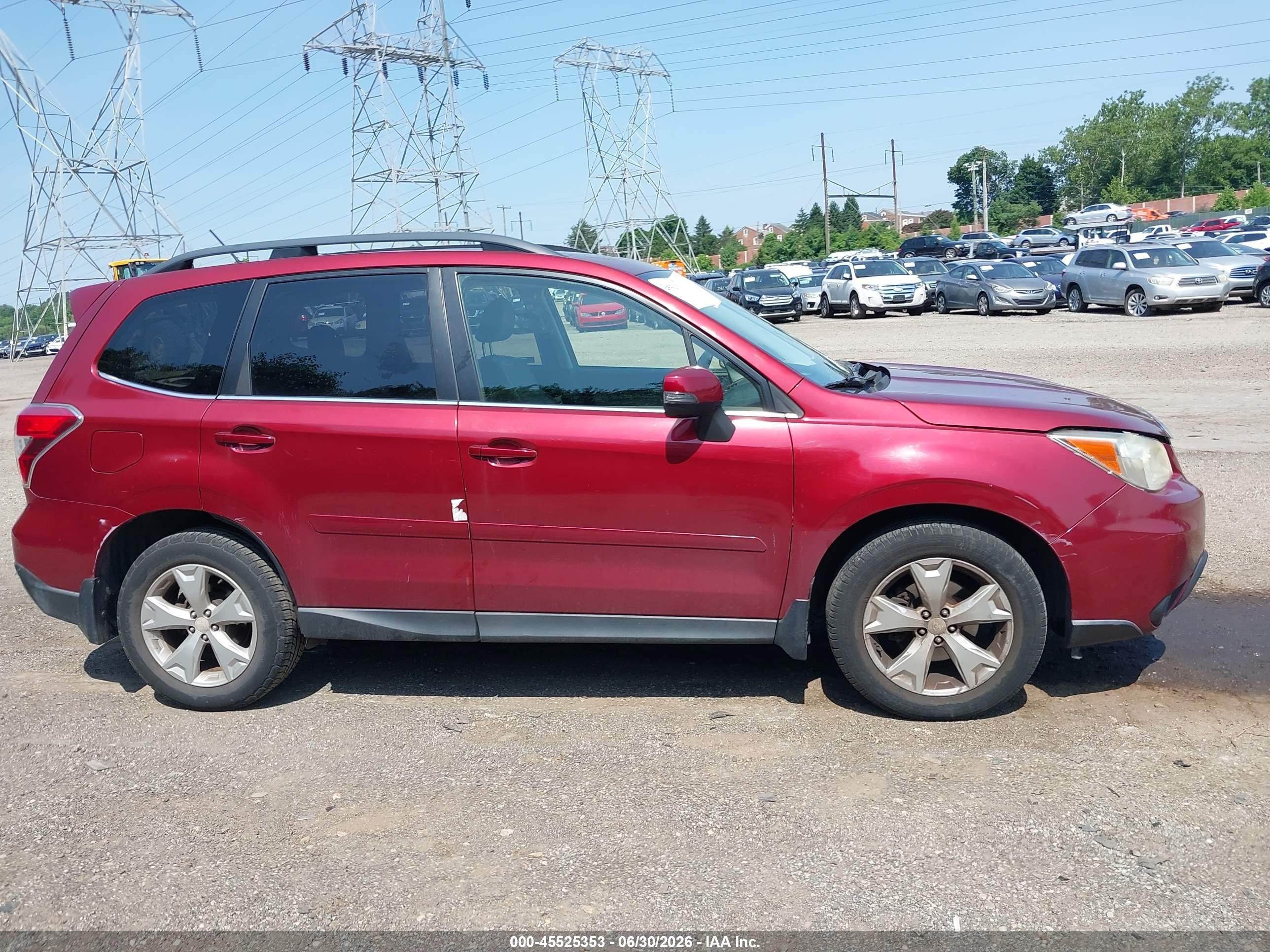 2014 Subaru Forester 2.5i Touring Burgundy vin: JF2SJAPC2EH403922