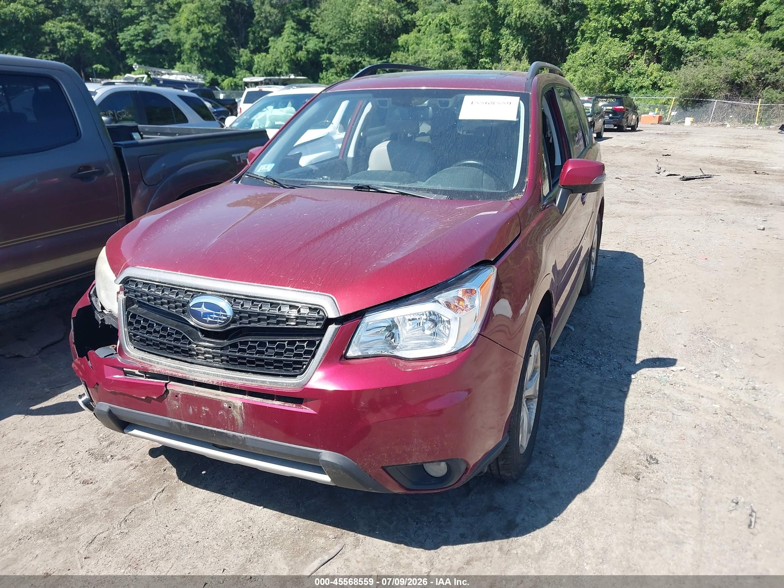 2014 Subaru Forester 2.5i Touring Red vin: JF2SJAPC3EH425315