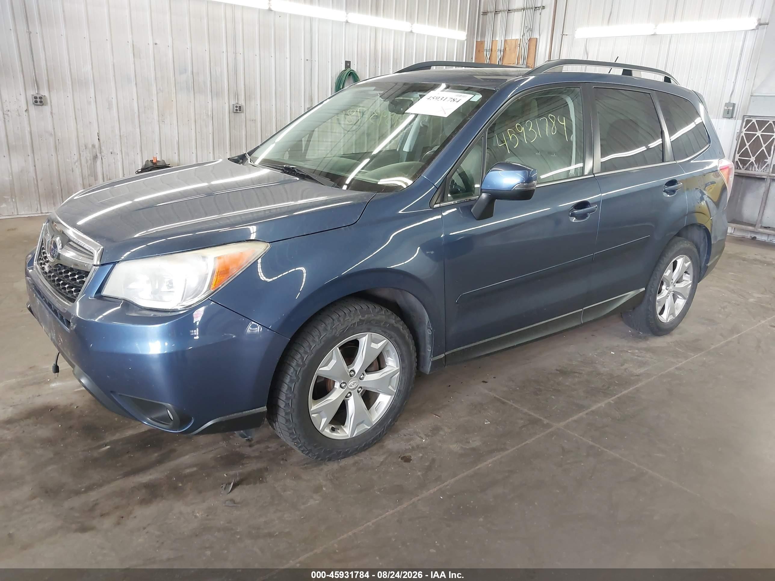 2014 Subaru Forester 2.5i Touring Blue vin: JF2SJAPC4EH514634