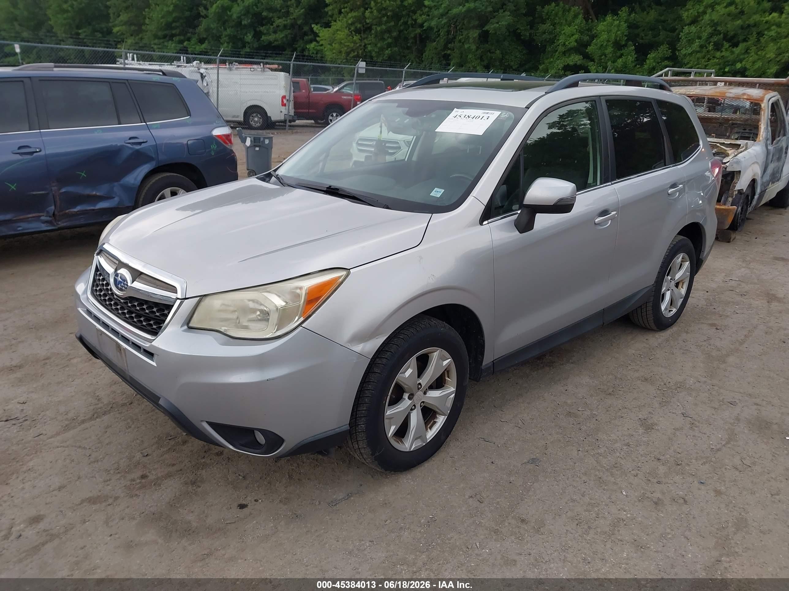 2014 Subaru Forester 2.5i Touring Silver vin: JF2SJAPC4EH535452