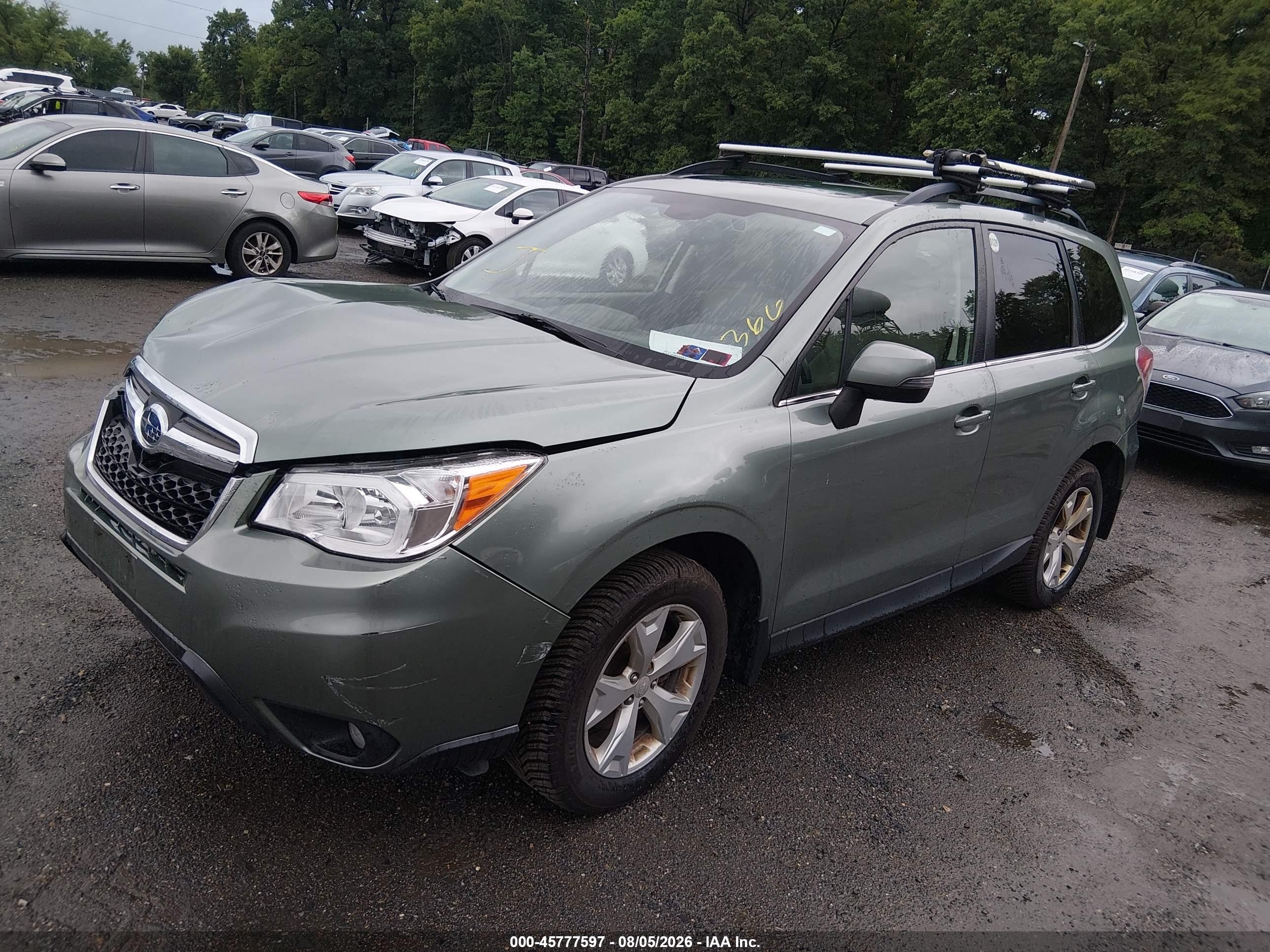2014 Subaru Forester 2.5i Touring Green vin: JF2SJAPC5EH417880