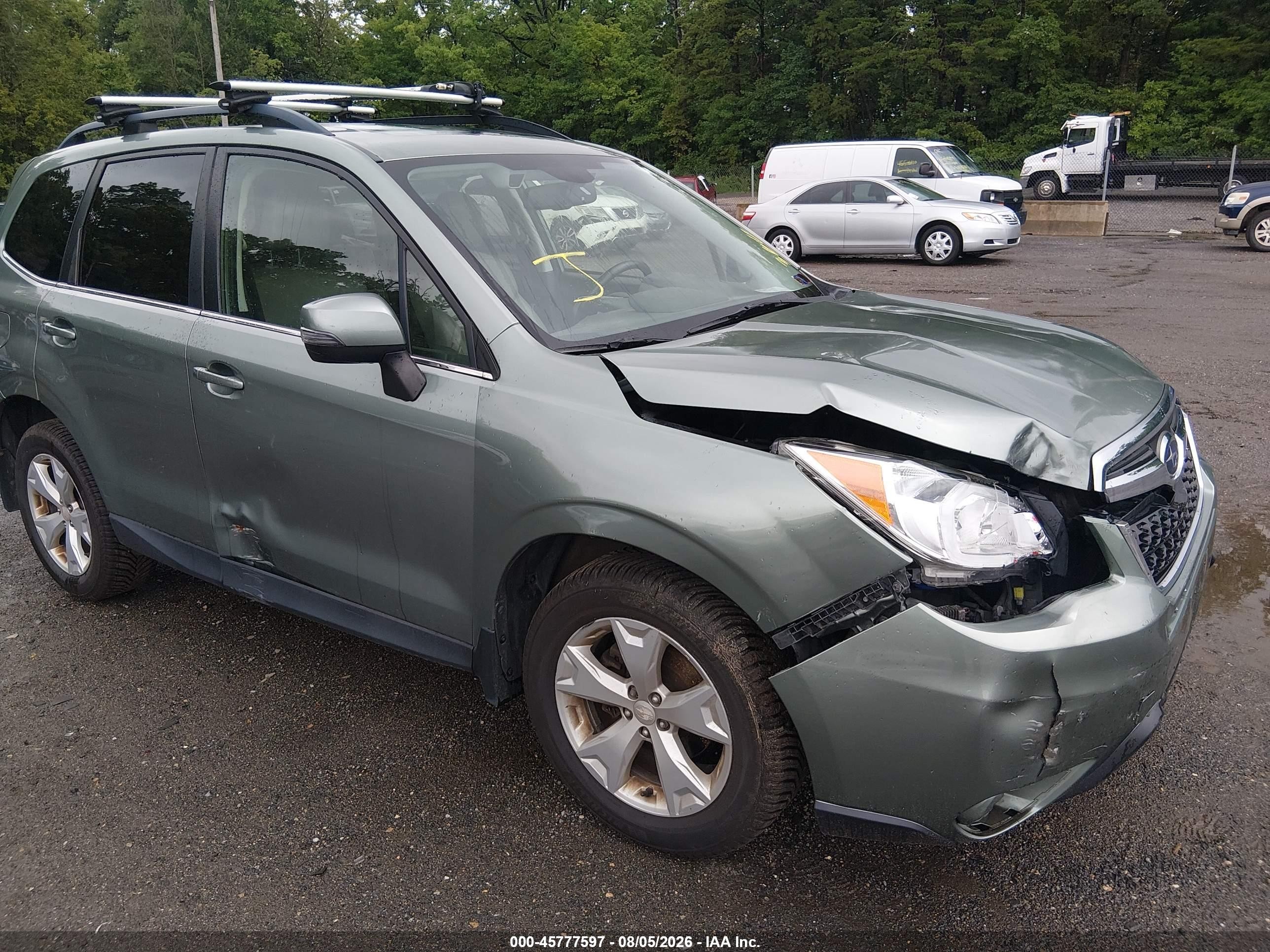 2014 Subaru Forester 2.5i Touring Green vin: JF2SJAPC5EH417880