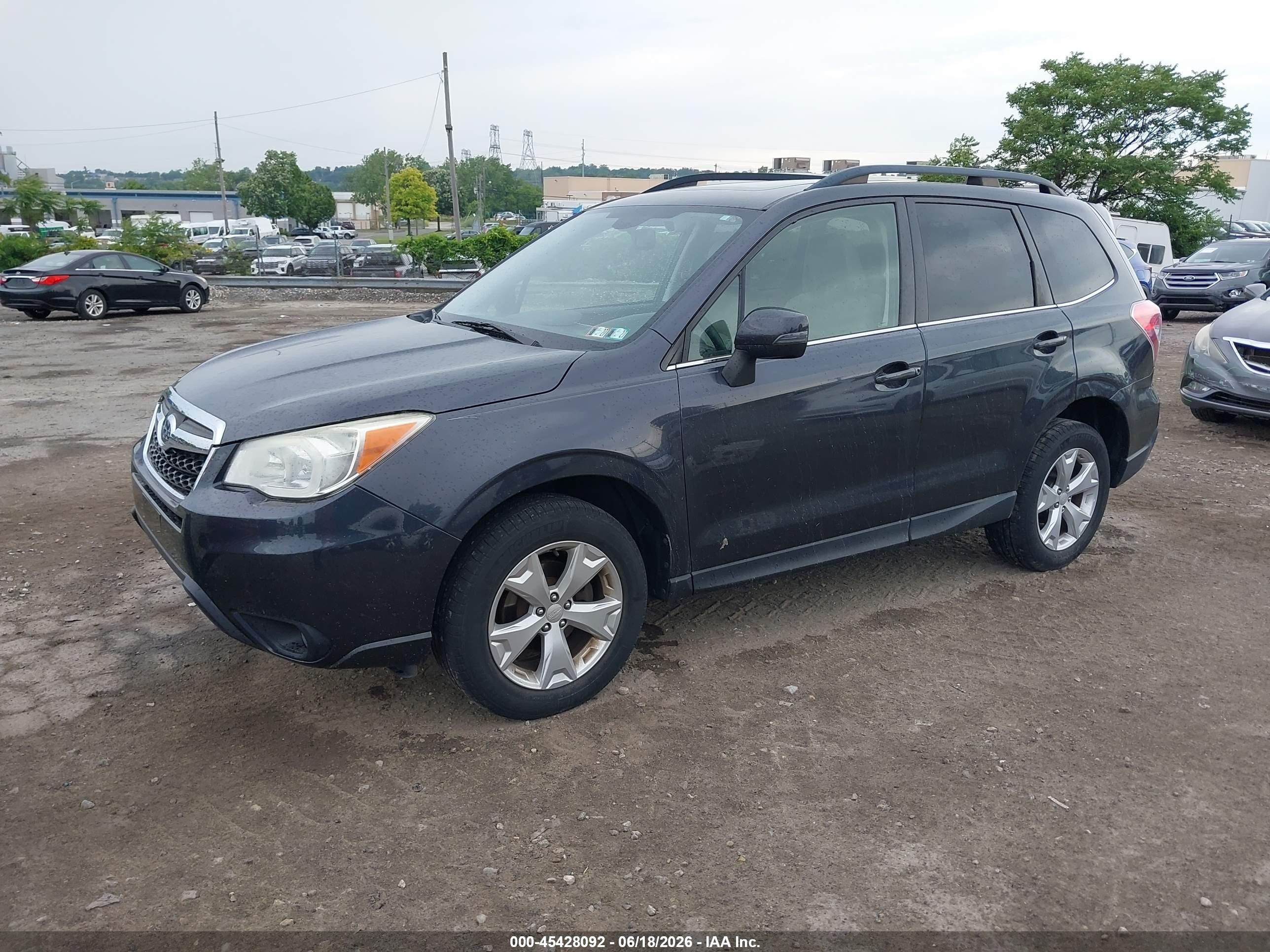 2014 Subaru Forester 2.5i Touring Gray vin: JF2SJAPC6EH485007