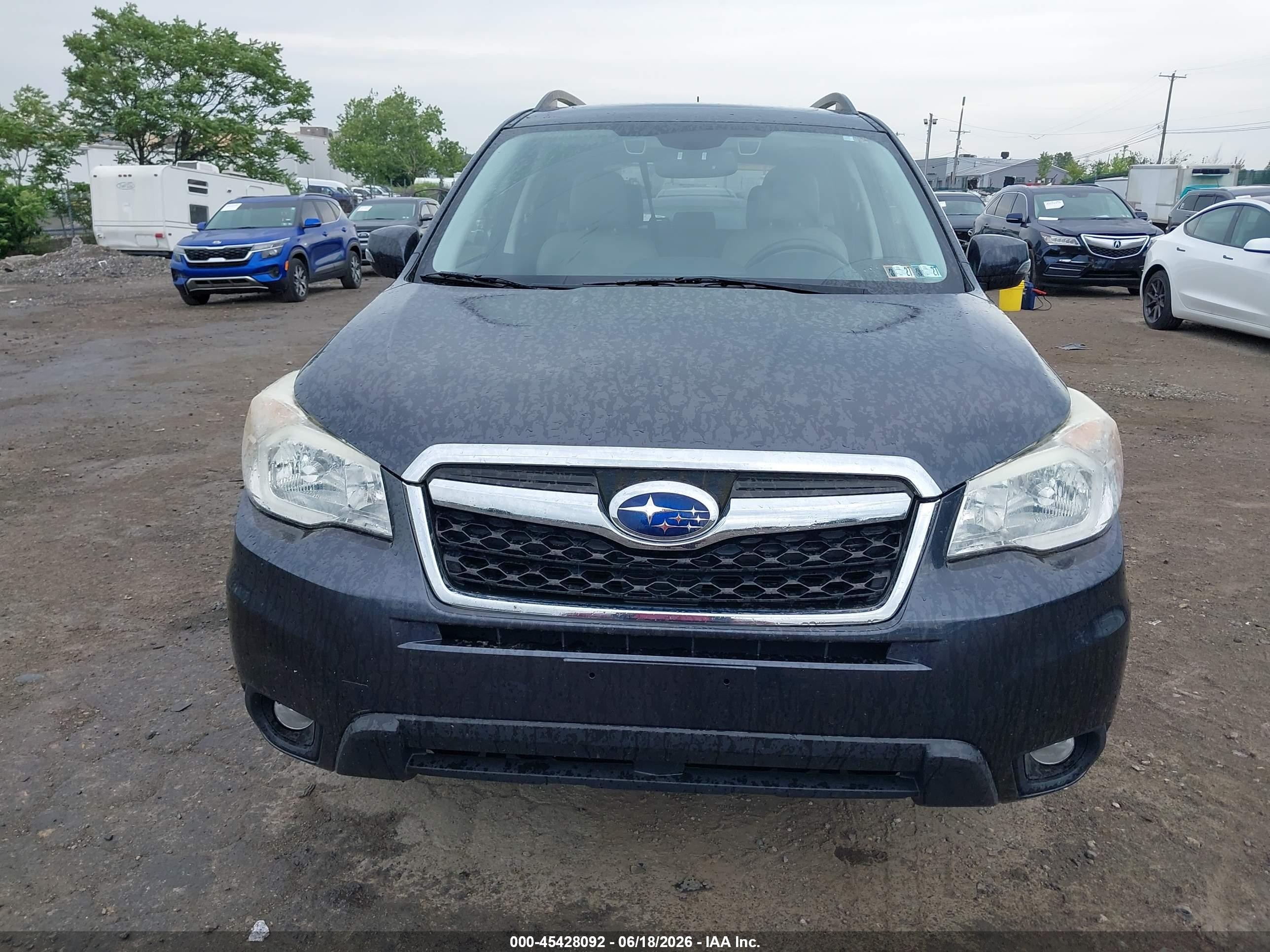 2014 Subaru Forester 2.5i Touring Gray vin: JF2SJAPC6EH485007