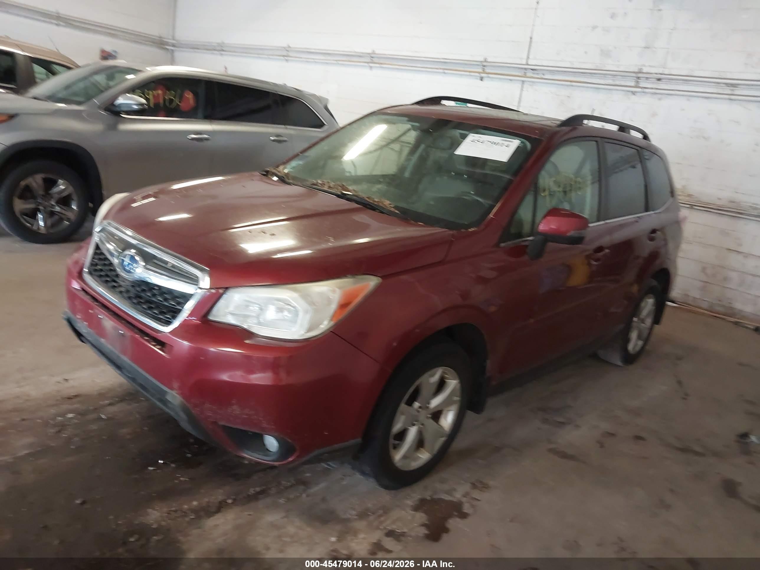 2014 Subaru Forester 2.5i Touring Maroon vin: JF2SJAPC9EH418482