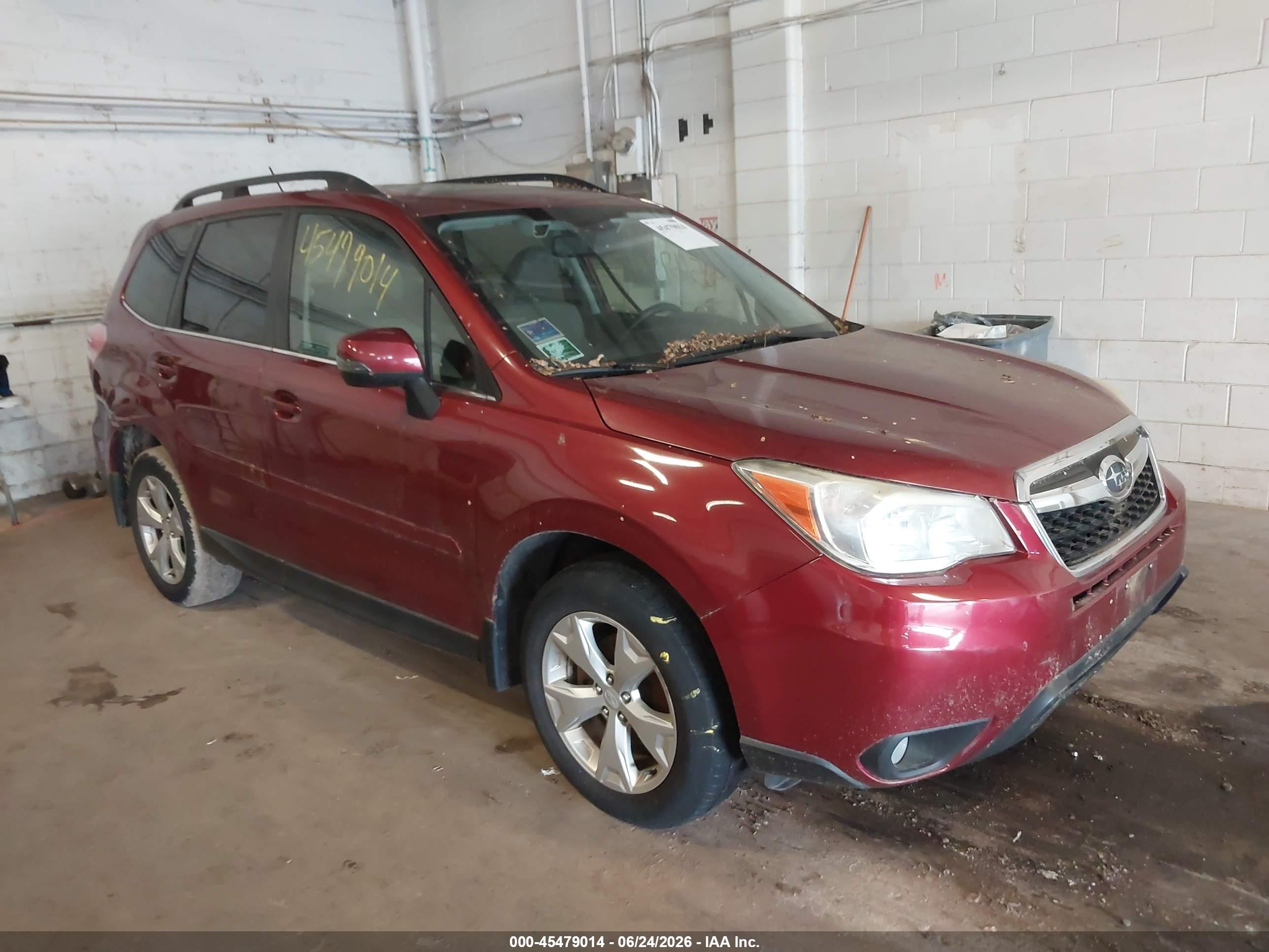 2014 Subaru Forester 2.5i Touring Темно-бордовый vin: JF2SJAPC9EH418482