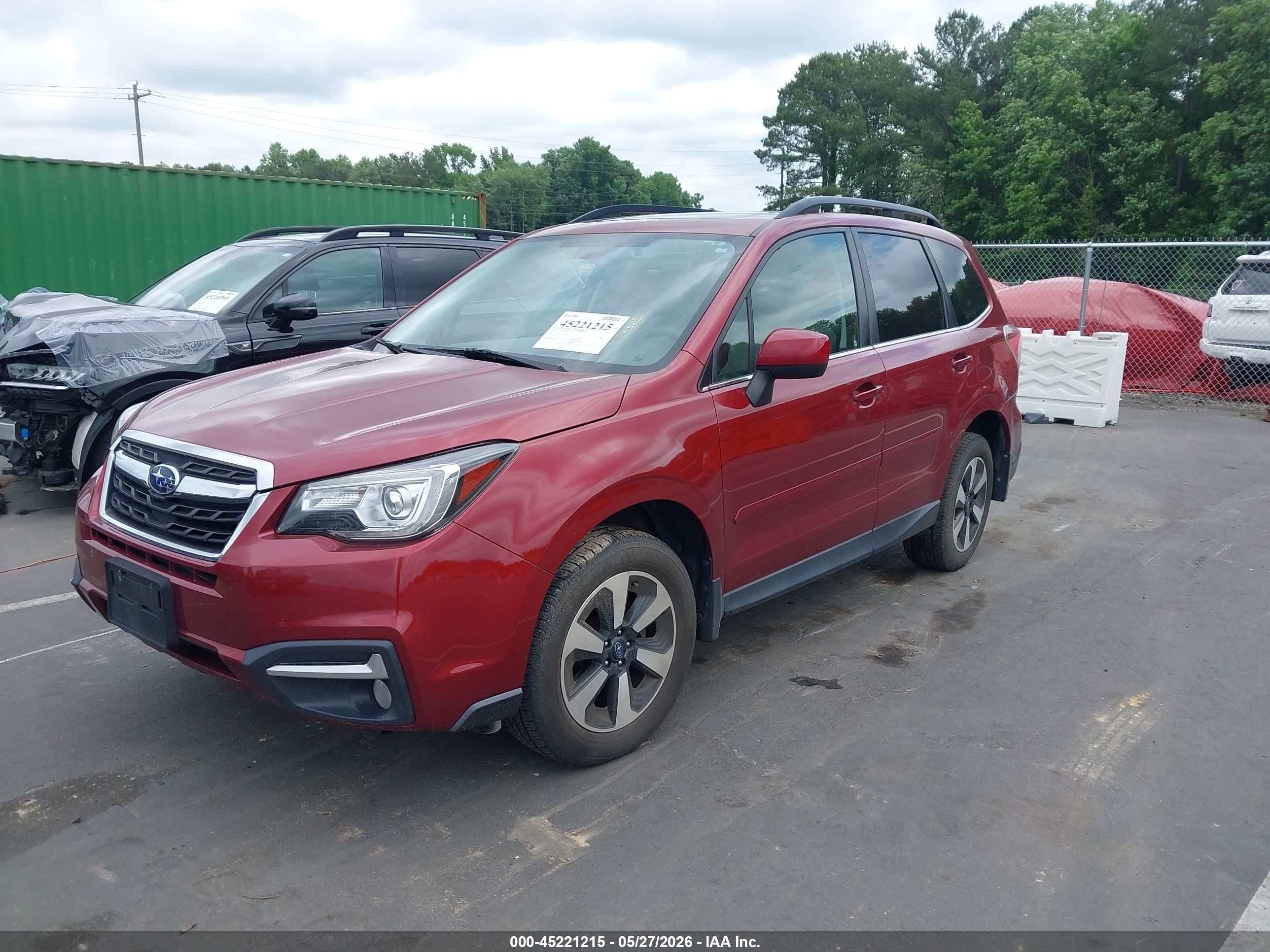 2018 Subaru Forester 2.5i Limited Burgundy vin: JF2SJARC2JH412935