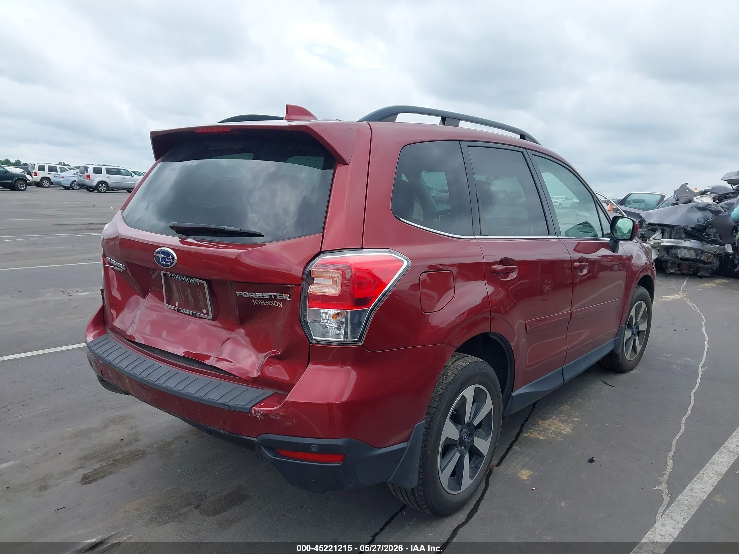 2018 Subaru Forester 2.5i Limited Burgundy vin: JF2SJARC2JH412935