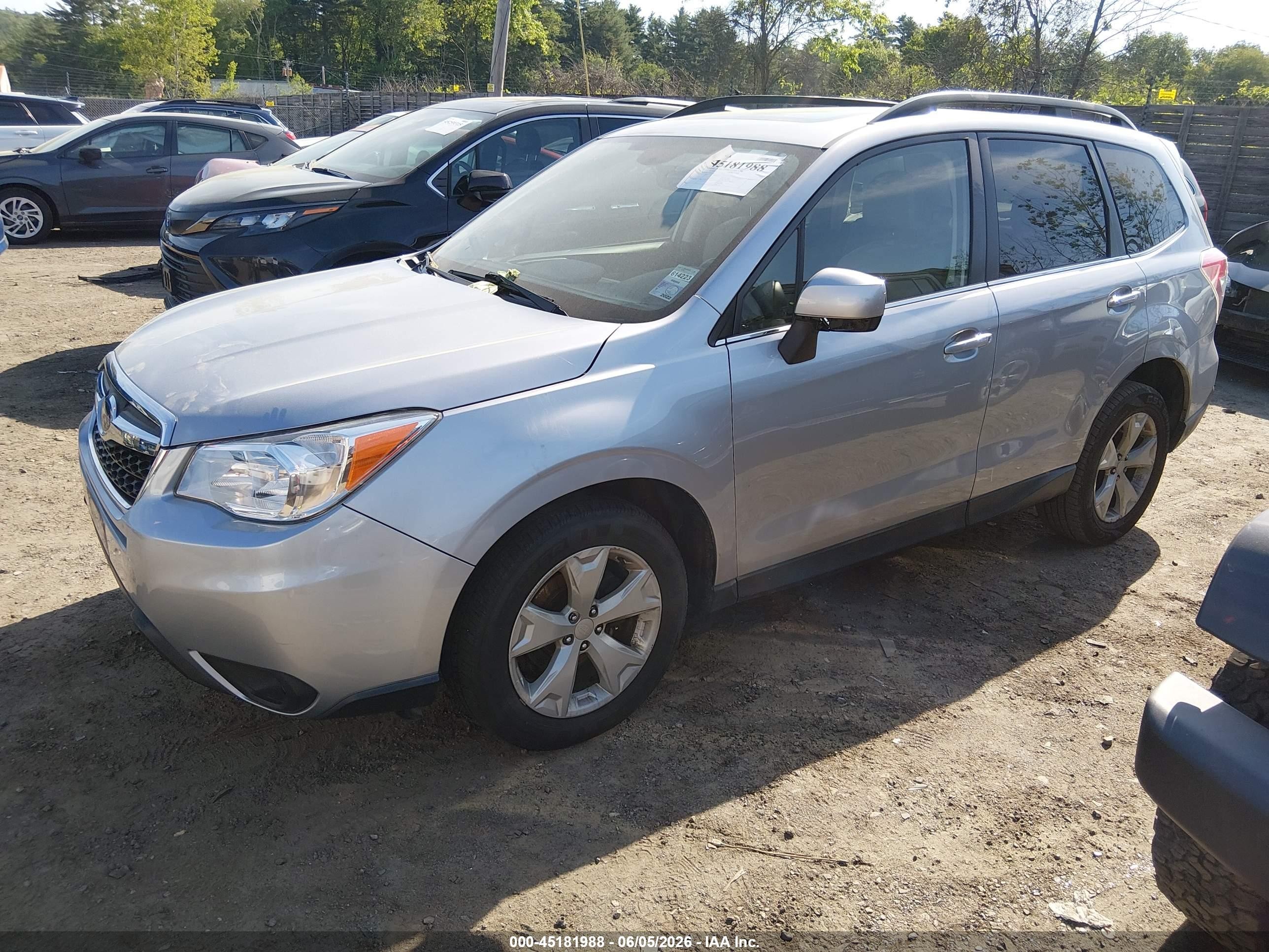 2015 Subaru Forester 2.5i Limited Silver vin: JF2SJARC3FH842061