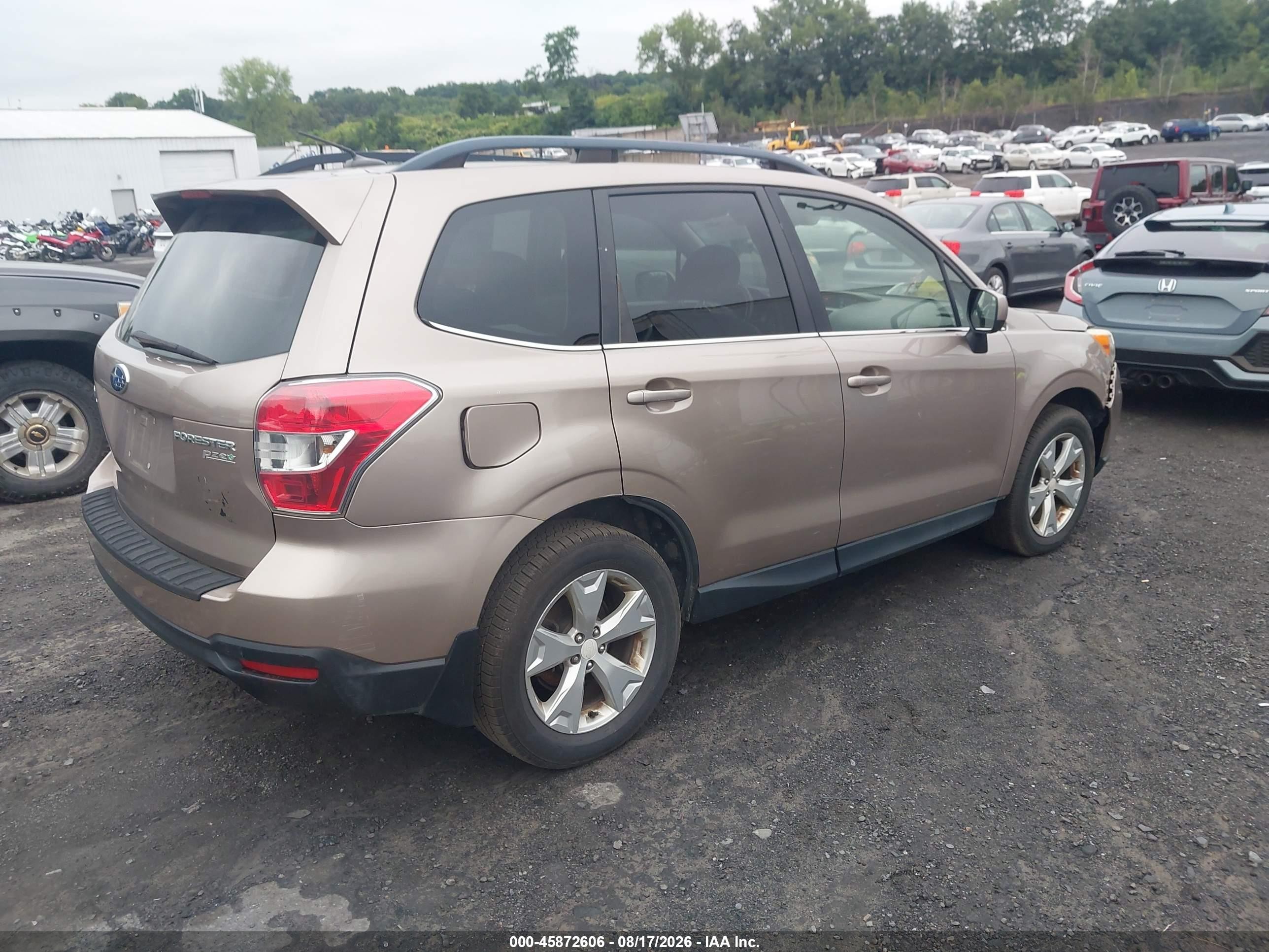 2015 Subaru Forester 2.5i Limited Бежевый vin: JF2SJARC5FH800099