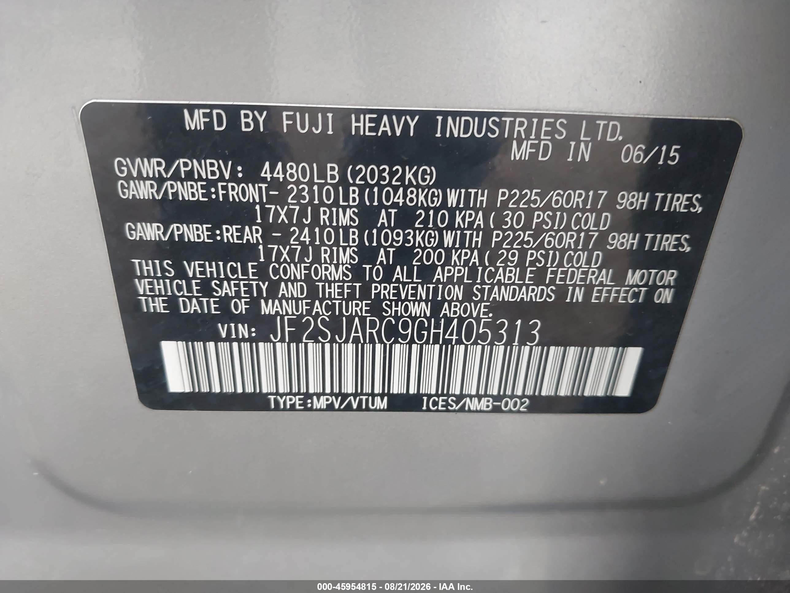 2016 Subaru Forester 2.5i Limited Silver vin: JF2SJARC9GH405313