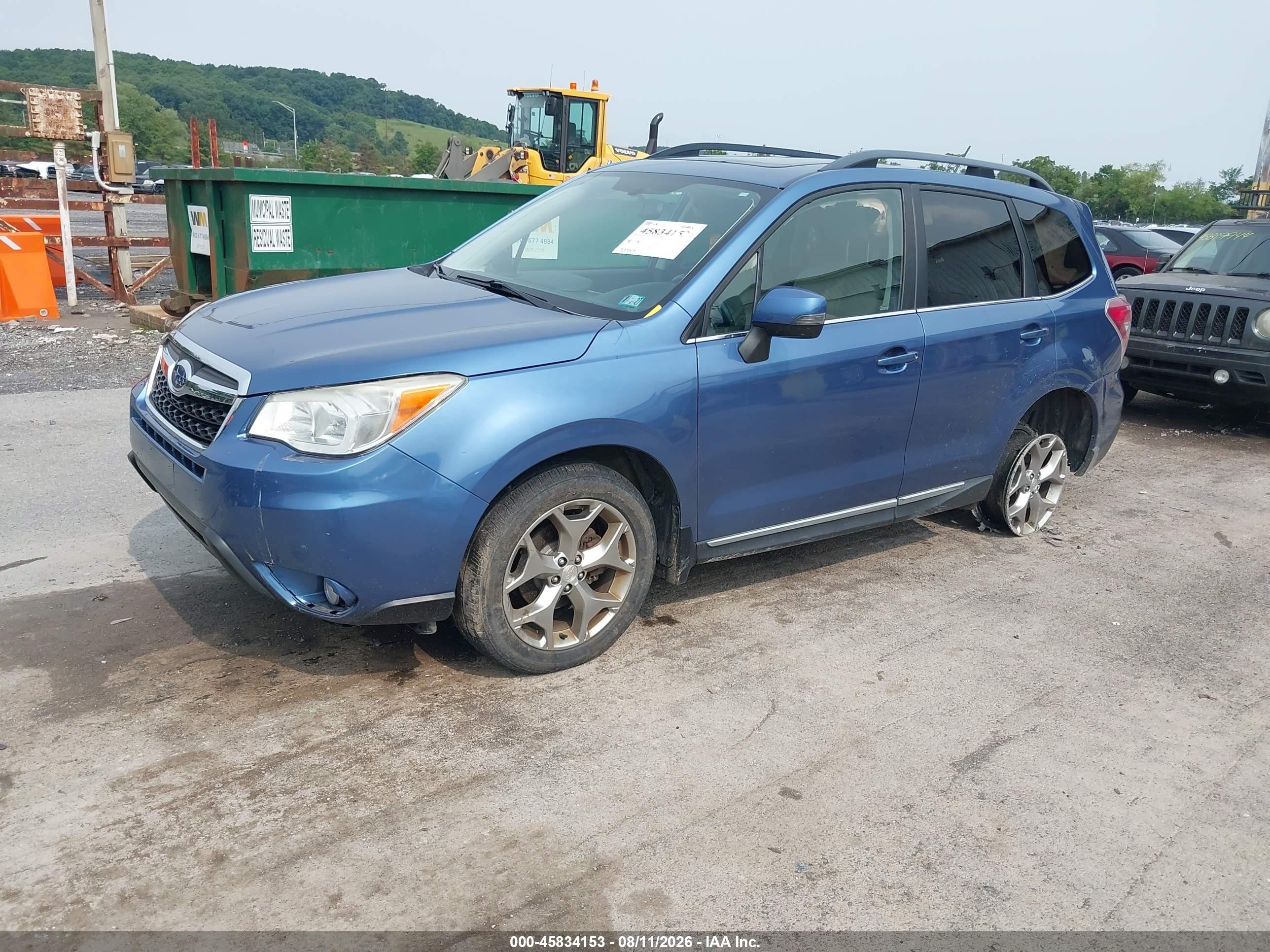 2015 Subaru Forester 2.5i Touring Blue vin: JF2SJAUC4FH445854