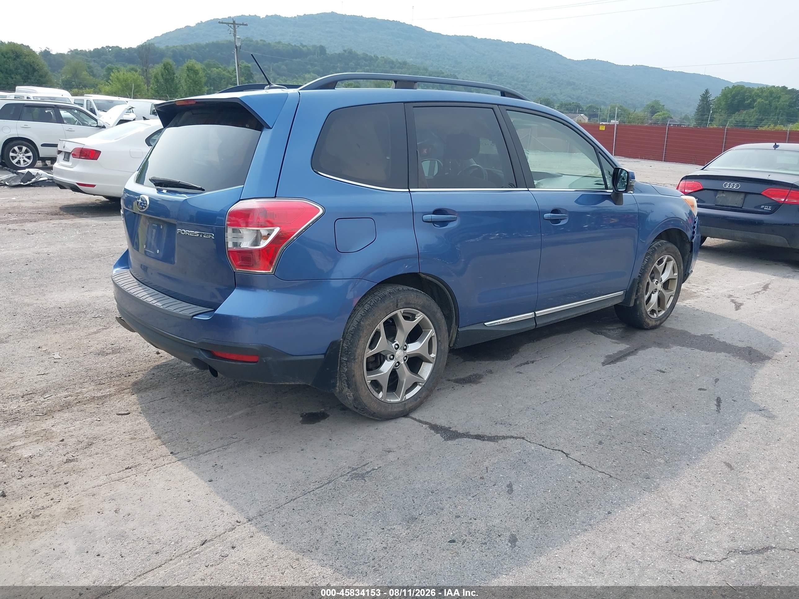 2015 Subaru Forester 2.5i Touring Blue vin: JF2SJAUC4FH445854