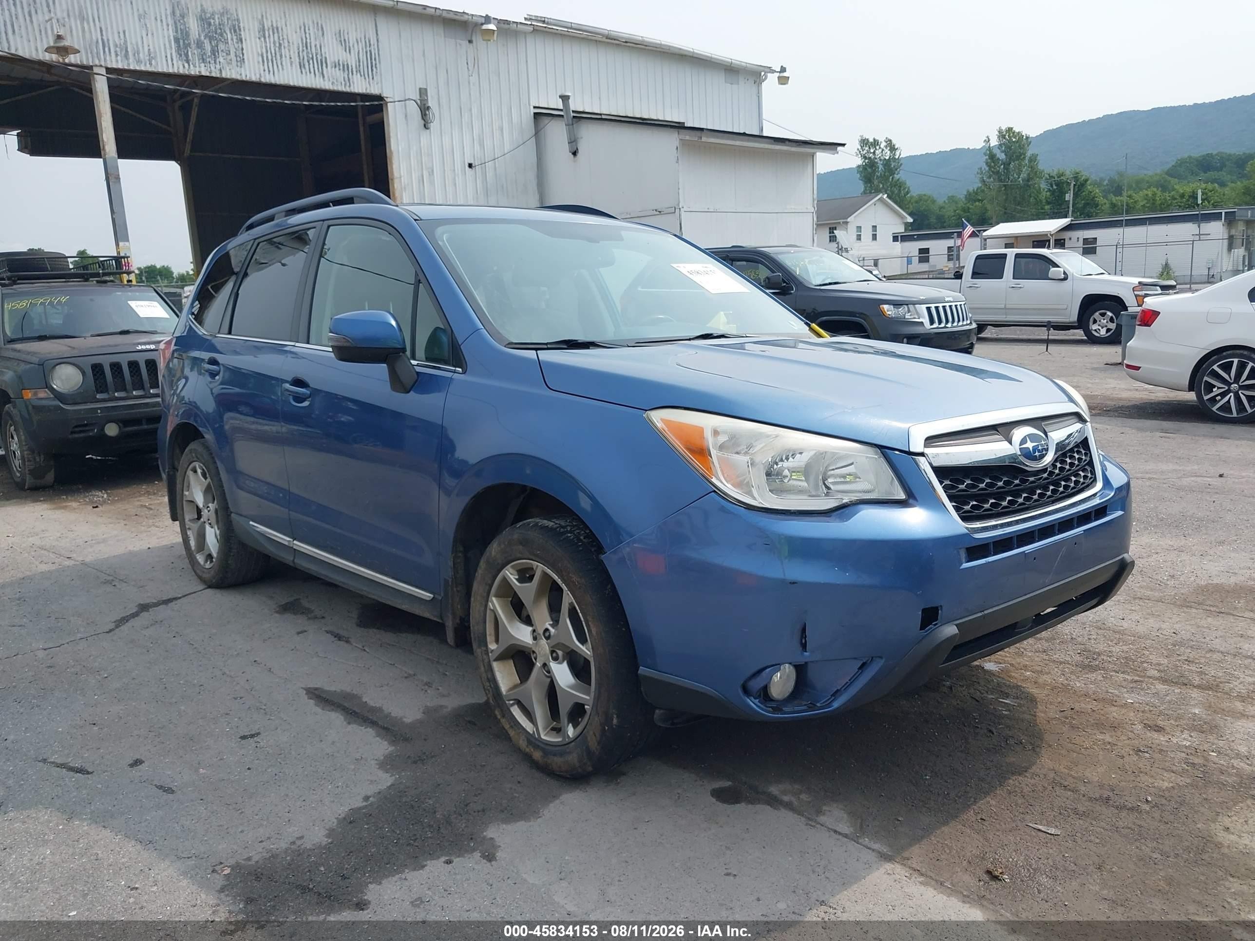 2015 Subaru Forester 2.5i Touring Blue vin: JF2SJAUC4FH445854