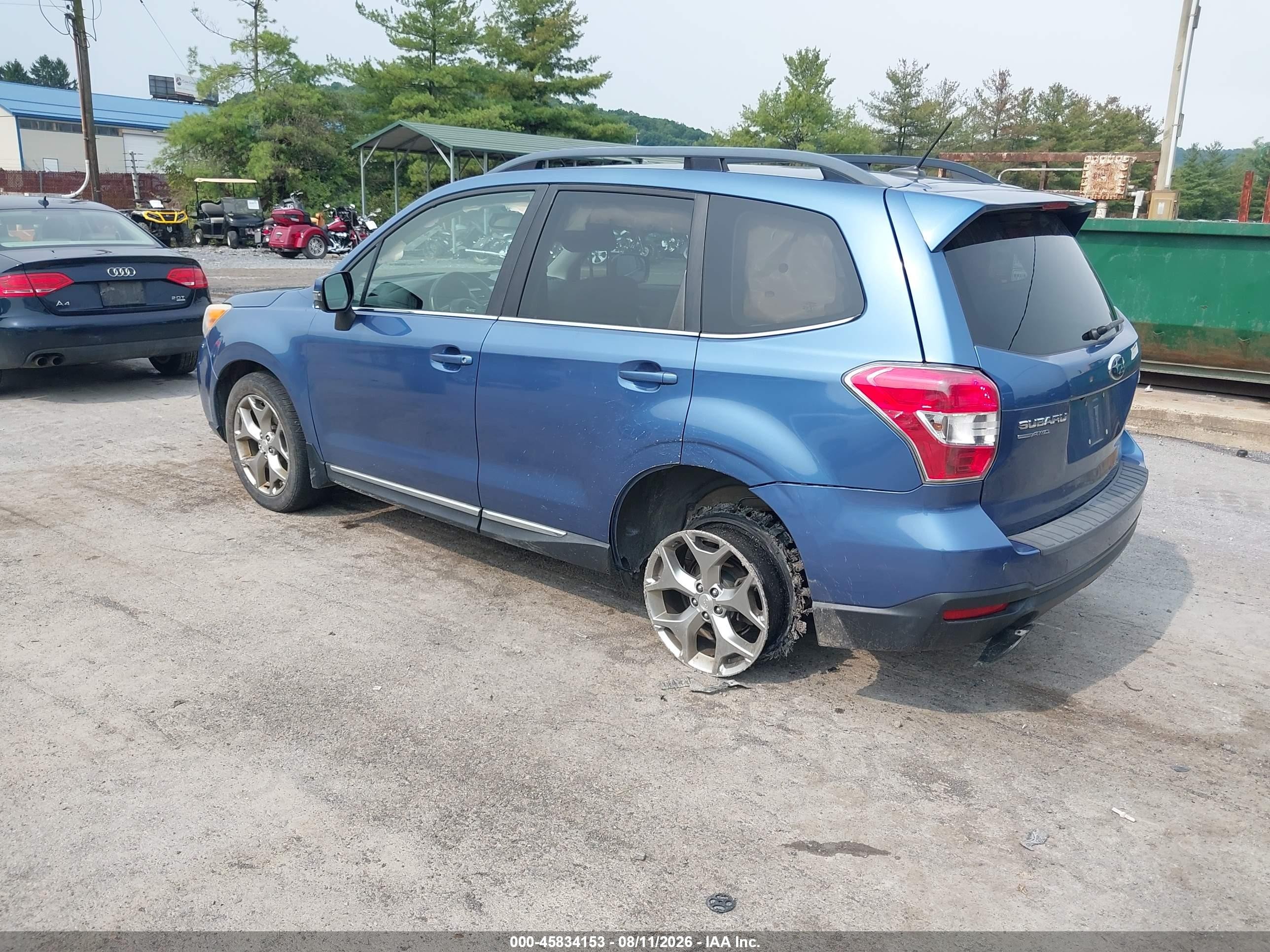 2015 Subaru Forester 2.5i Touring Blue vin: JF2SJAUC4FH445854